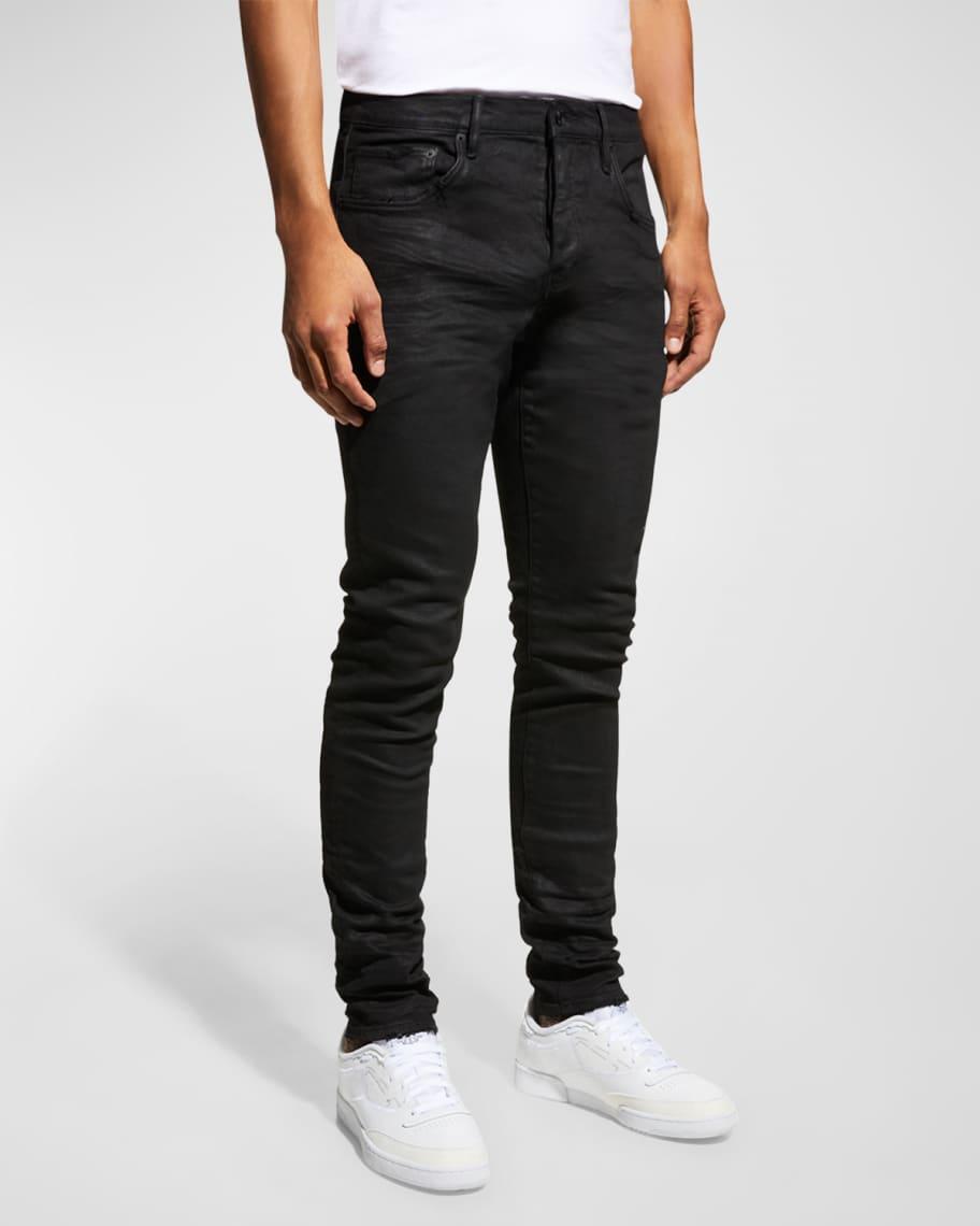 Mens P001 Black Resin Skinny Jeans Product Image