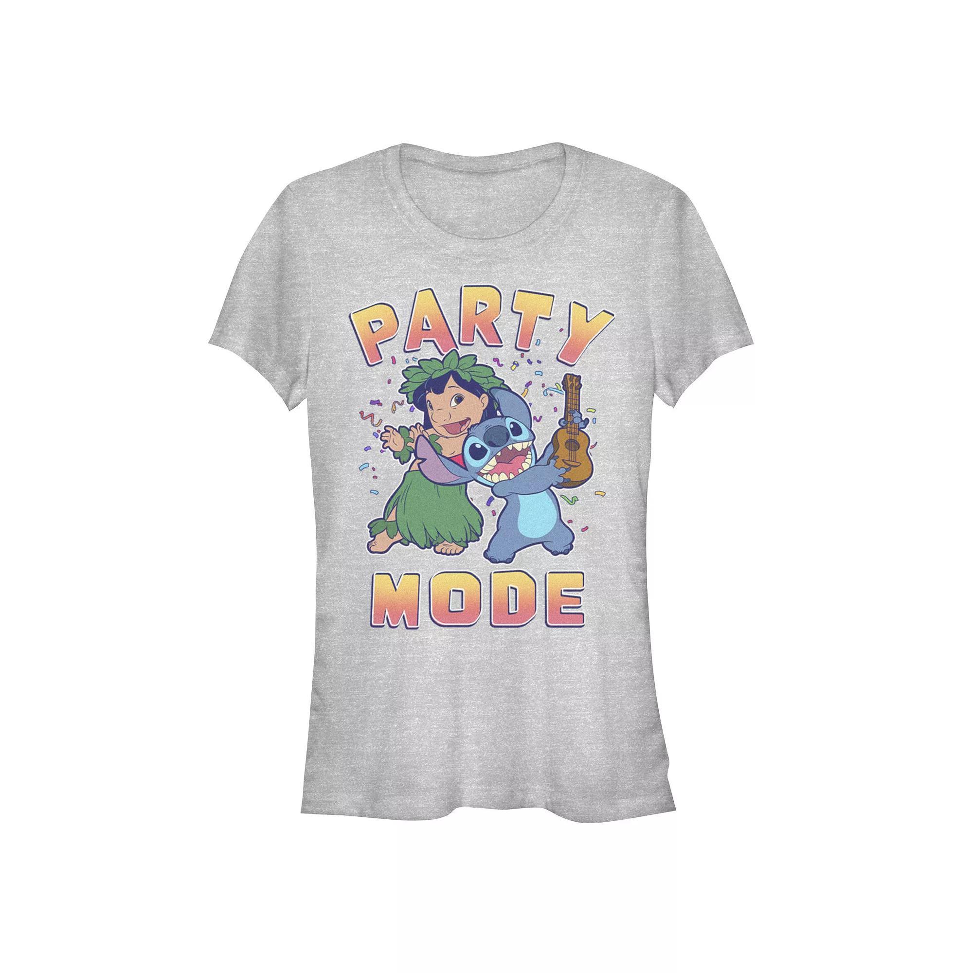 Disney's Lilo & Stitch Women's Party Mode Tee, Girl's, Size: XL, Athletic Grey Product Image