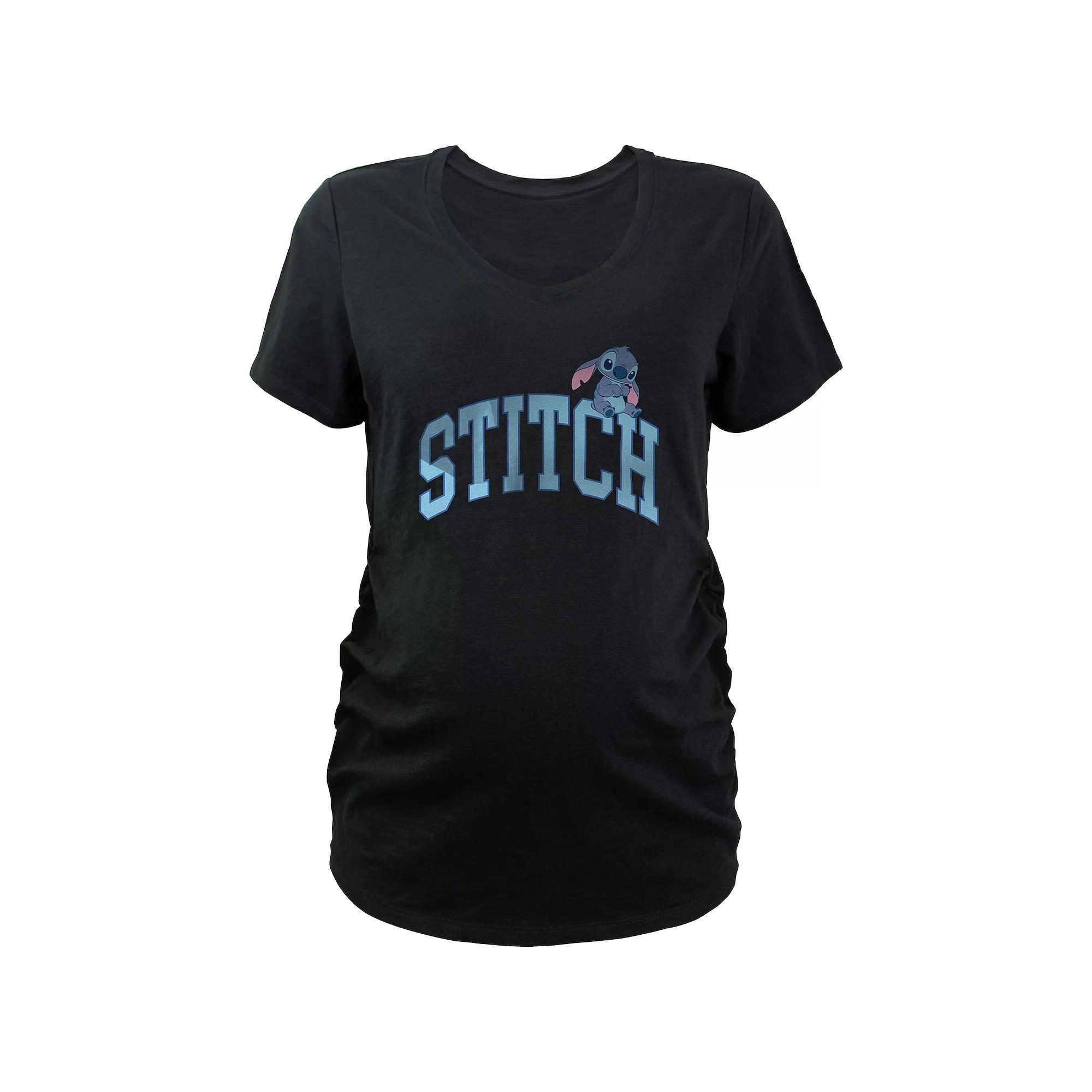 Disney's Lilo & Stitch Cute And Cuddly Maternity Graphic Tee, Women's, Size: XL-Mat, Black Product Image