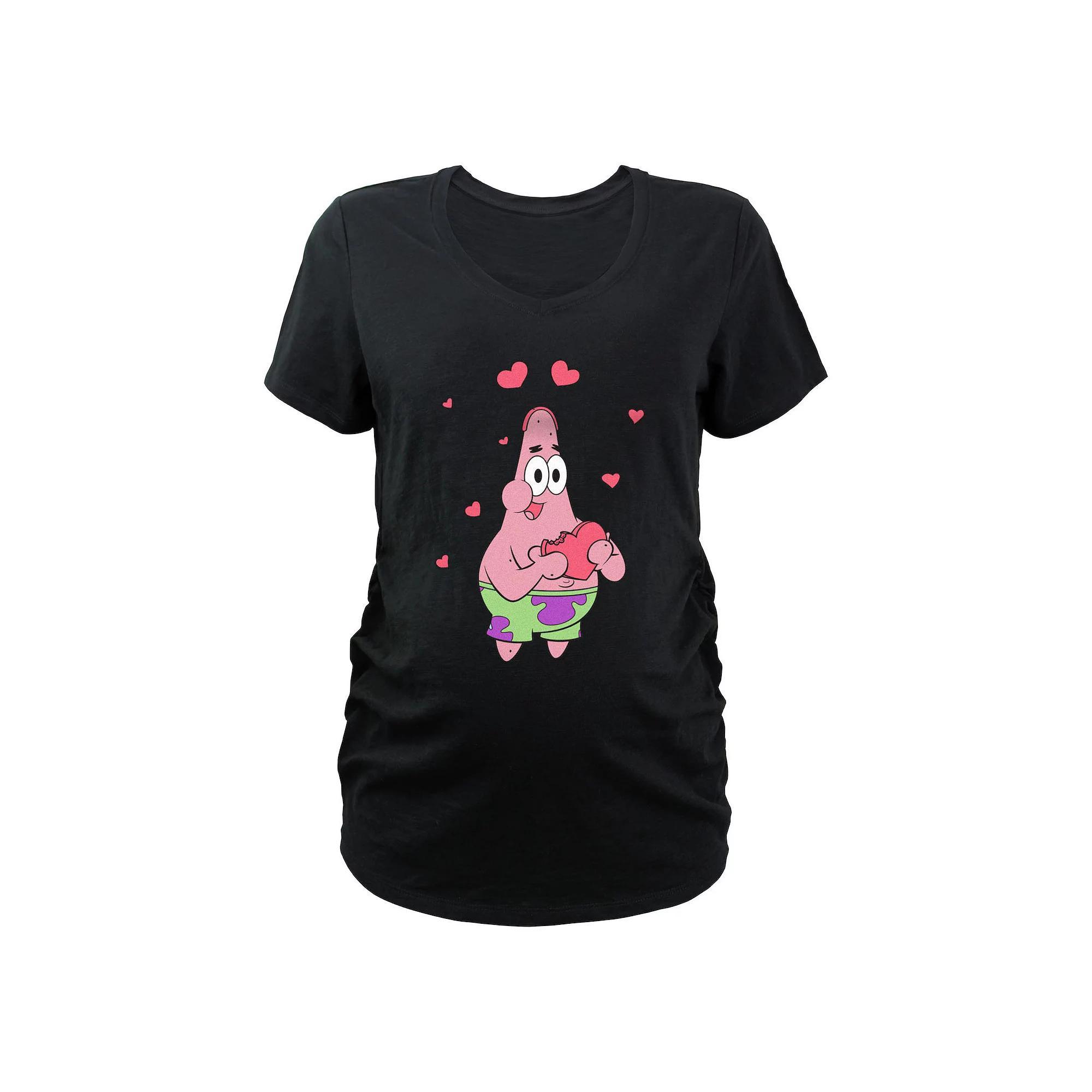 Maternity Nickelodeon SpongeBob SquarePants Patrick Love Star Graphic Tee, Women's, Size: XXL-MAT, Black Product Image