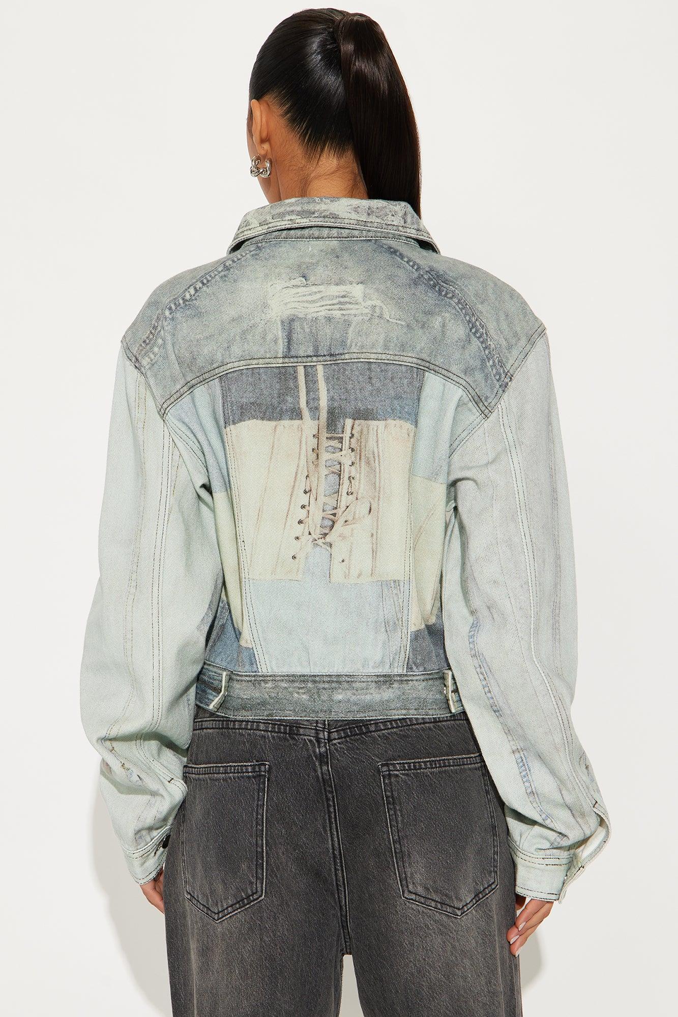A Work Of Art Denim Jacket - Multi Color Product Image