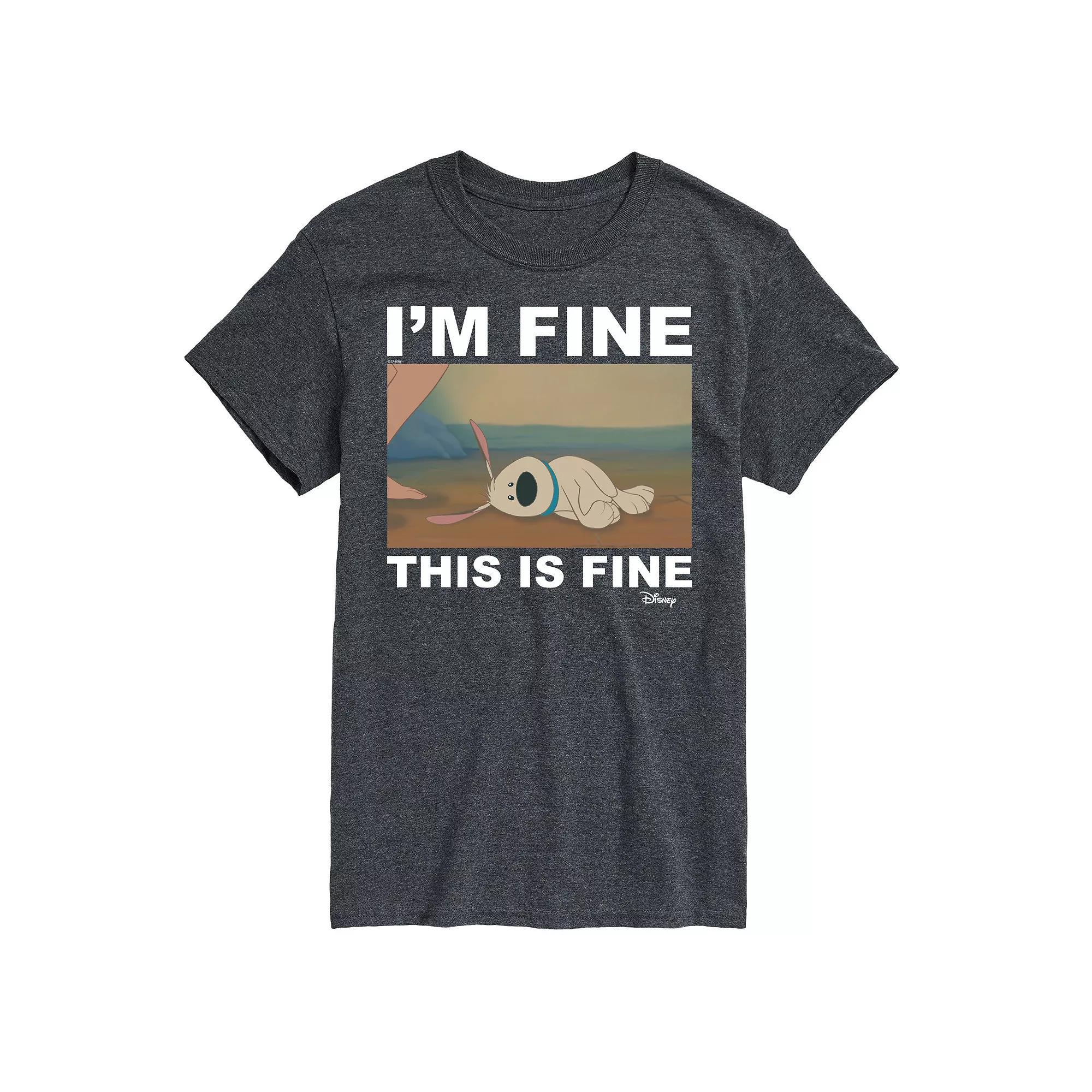 Disney Princess Big & Tall Im Fine This Is Fine Graphic Tee, Mens Product Image