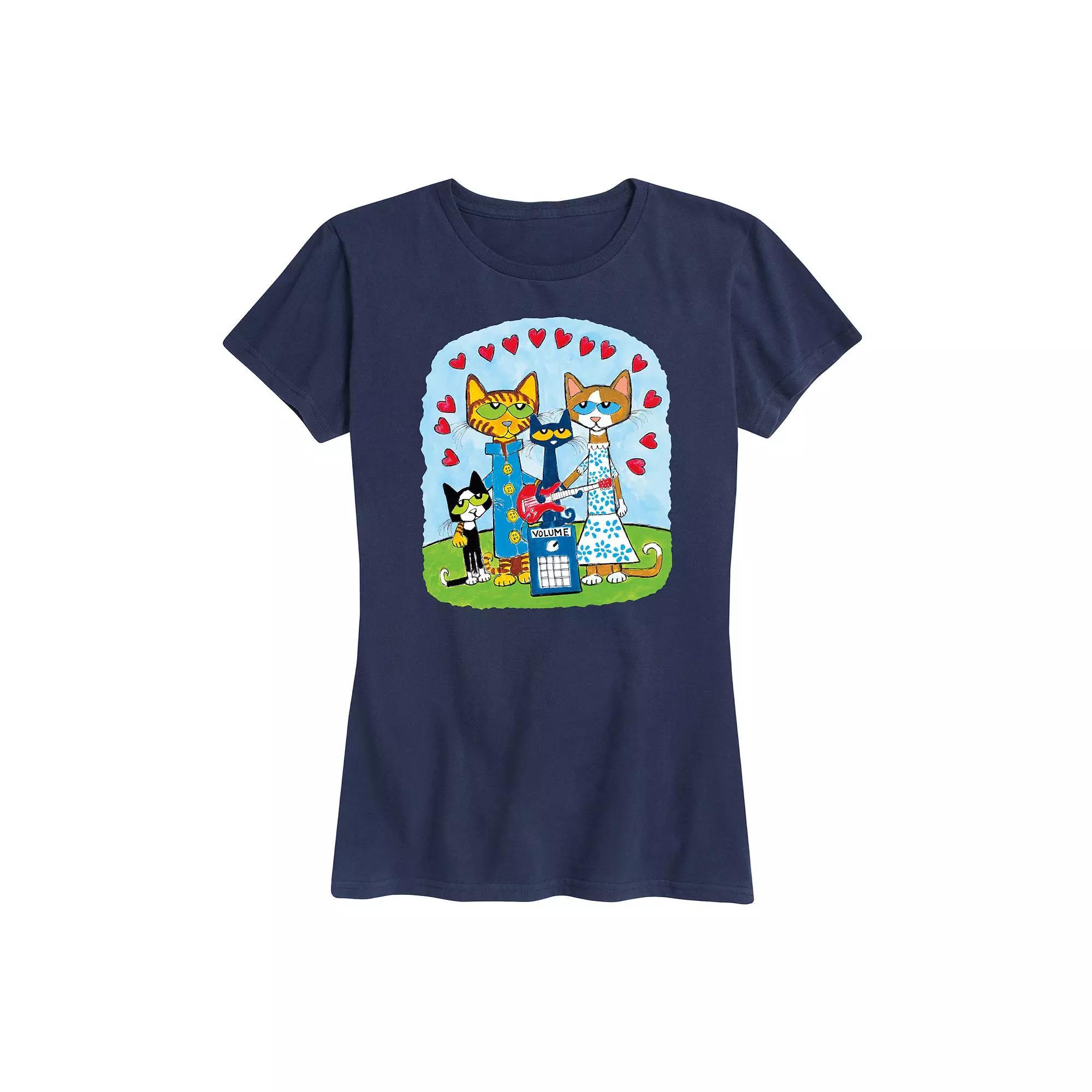 Womens Pete The Cat Family Graphic Tee Blue Product Image