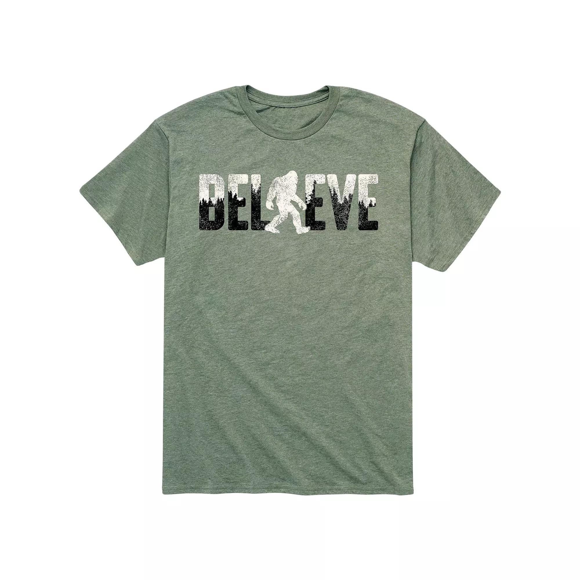 Mens Believe Tee Grey Military Green Product Image