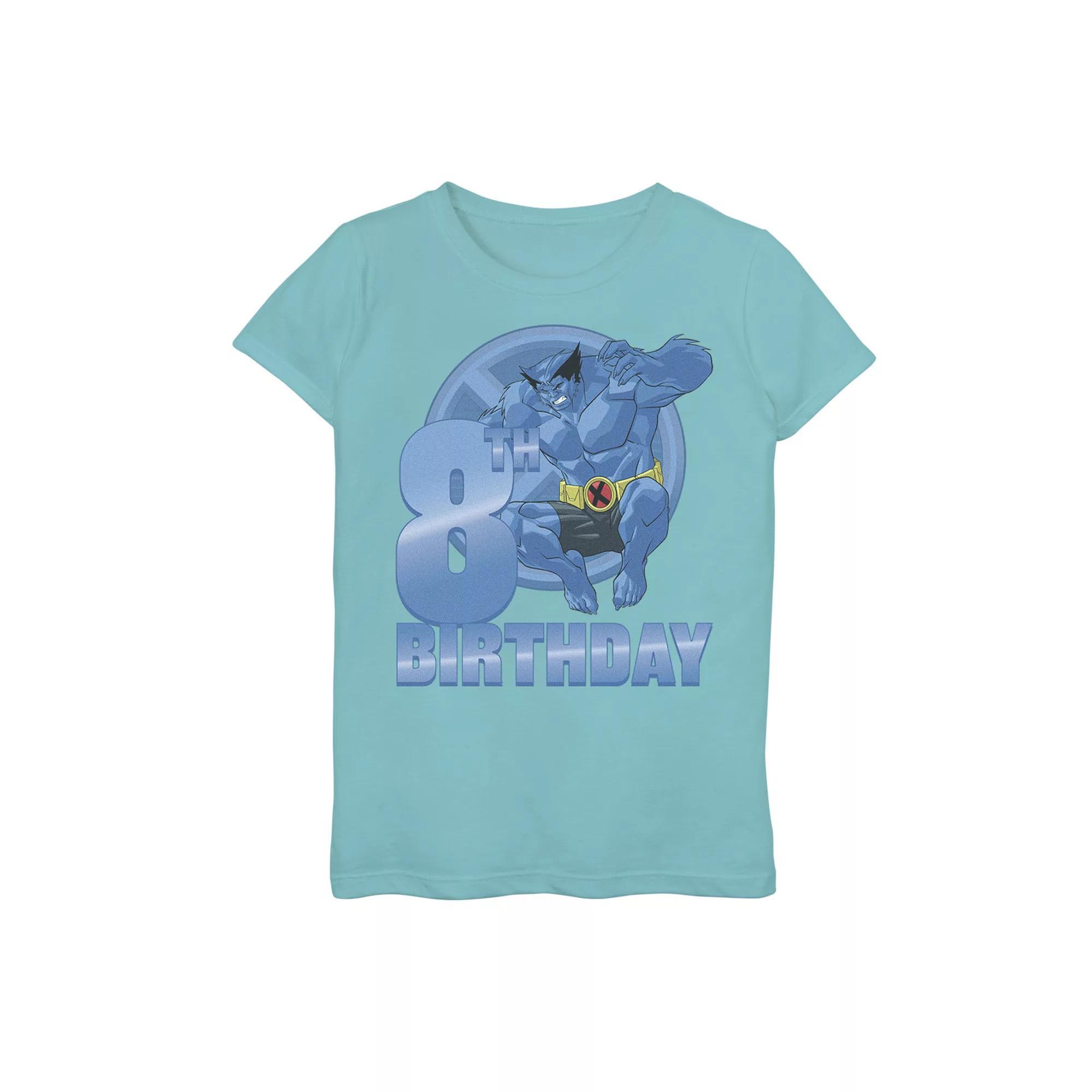 Girls 7-16 Marvel X-Men Beast 6th Birthday Badge Graphic Tee, Girl's, Size: Large, Tahi Blue Product Image