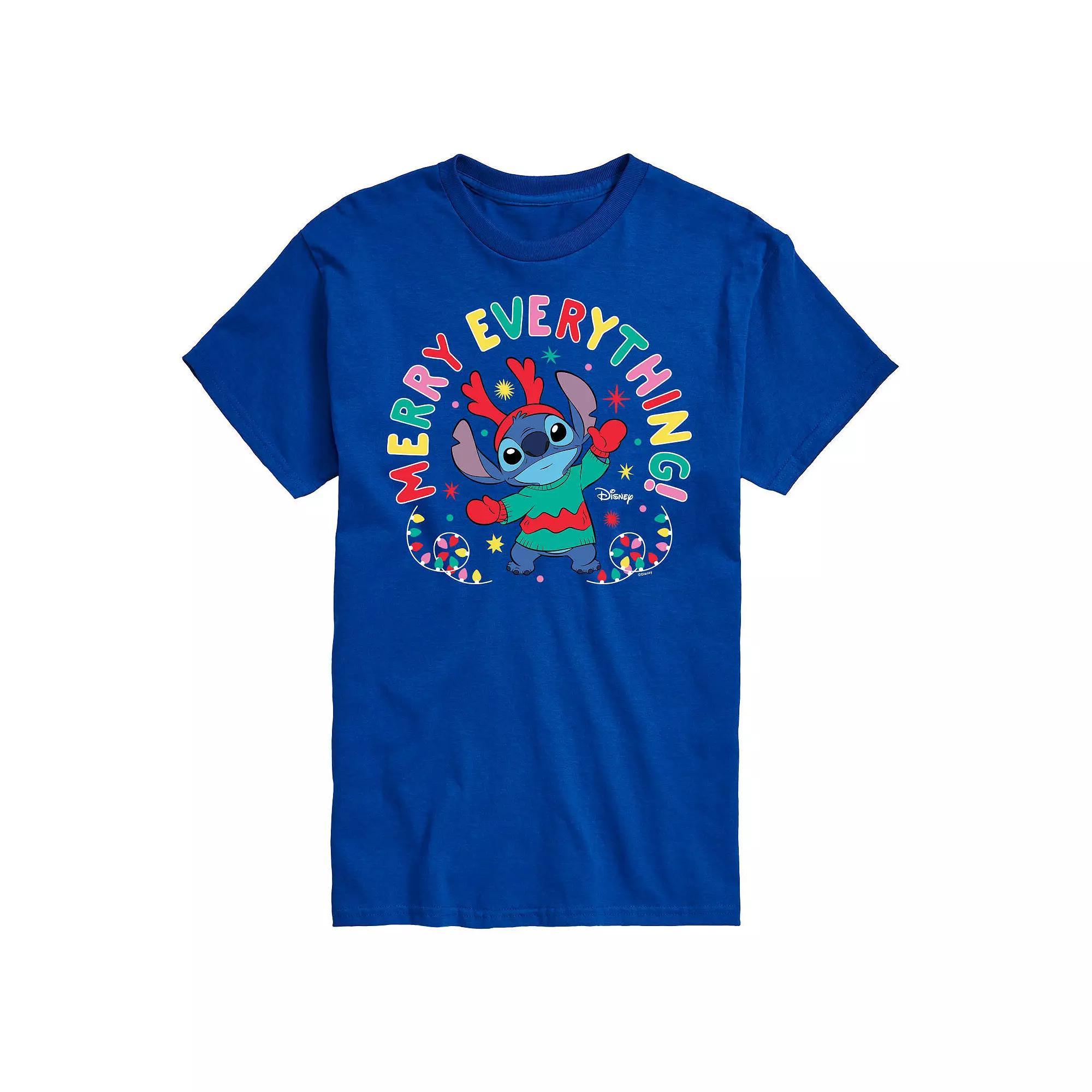 Disney's Lilo & Stitch Men's Merry Everything Graphic Tee, Size: Small, Black Product Image