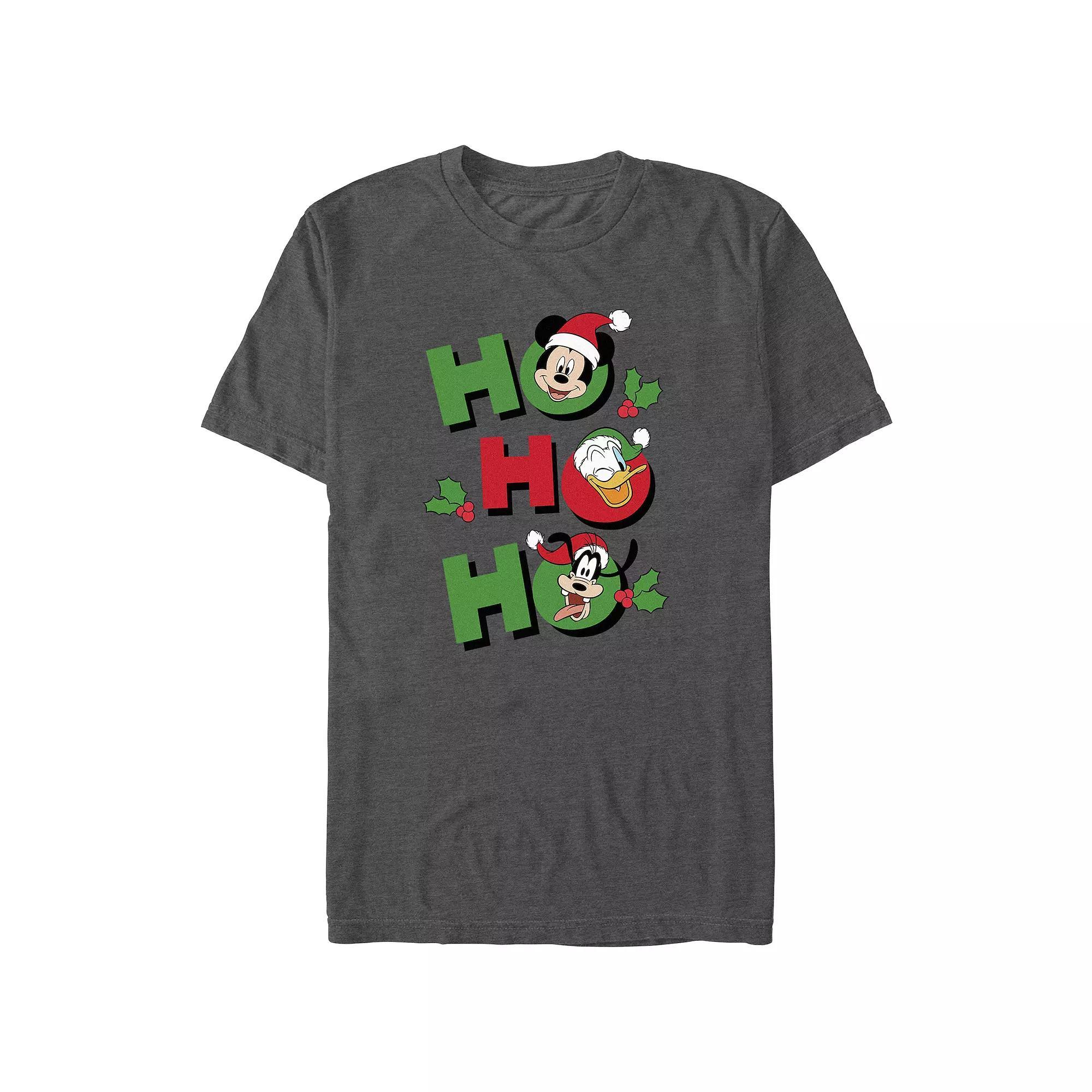 Disney's Mickey Mouse And Friends Ho Ho Ho Big & Tall Graphic Tee, Men's, Size: Large Tall, Grey Heather Product Image