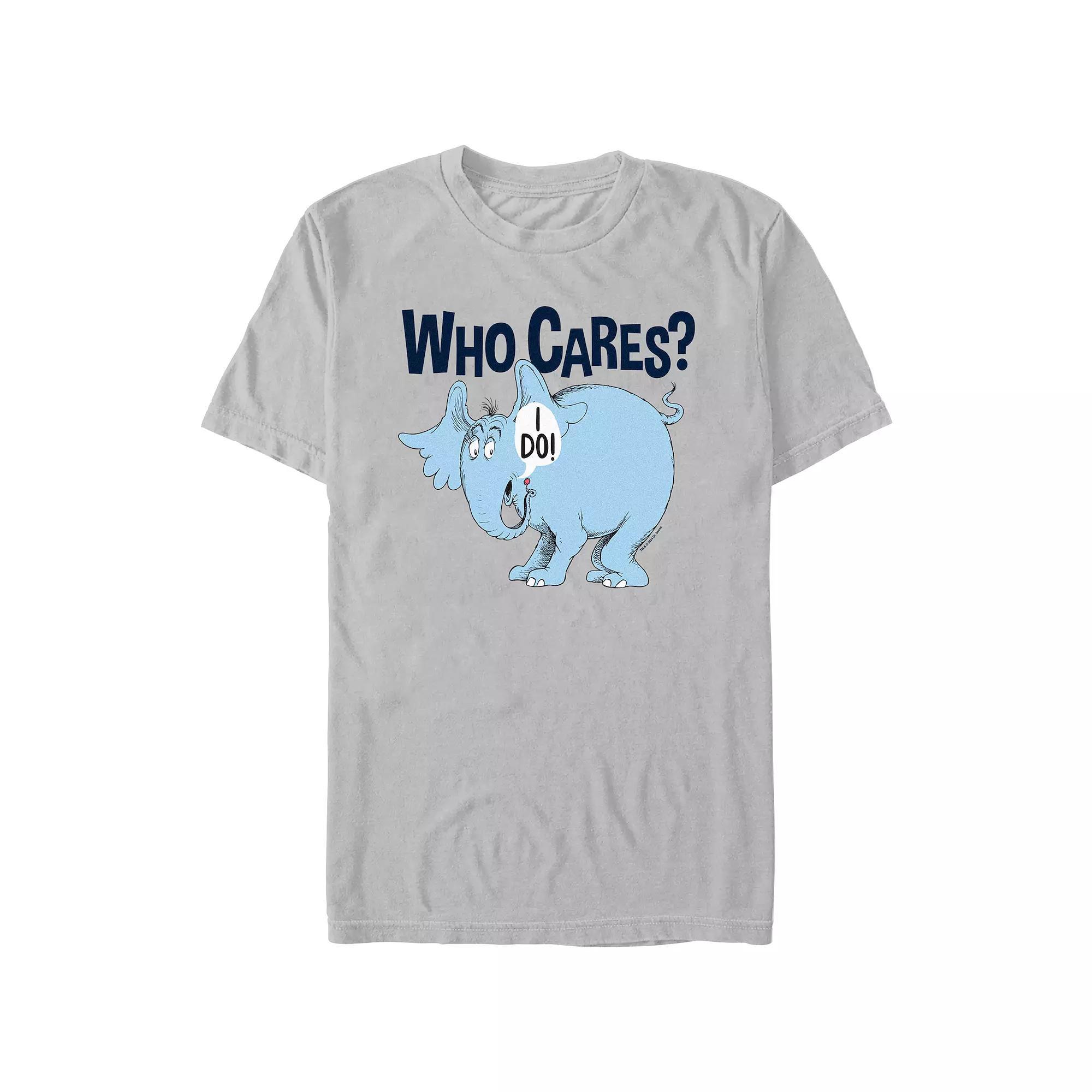 Men's Dr. Seuss Who Cares? Graphic Tee, Size: Medium, Silver Product Image