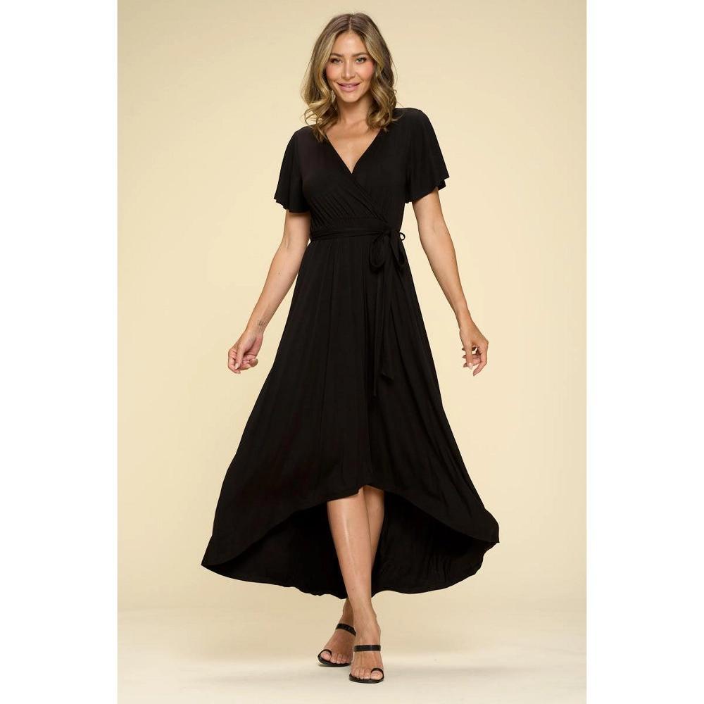 WEST K Women's Georgia Faux-Wrap Maxi Dress with High-Low Hem and Tie Waist Product Image