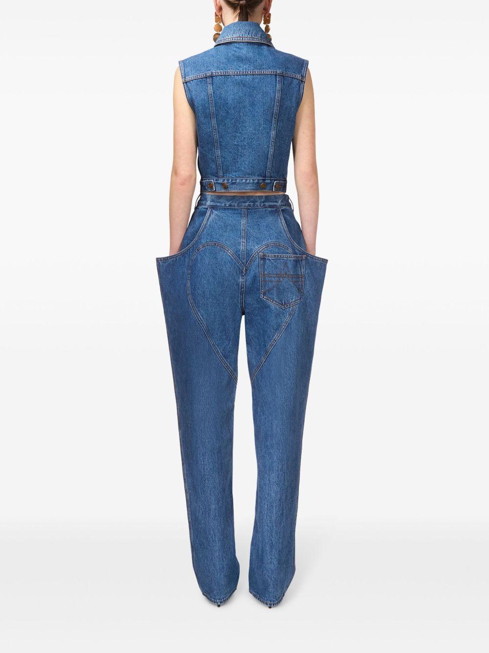 gemstone-embellished denim gilet Product Image