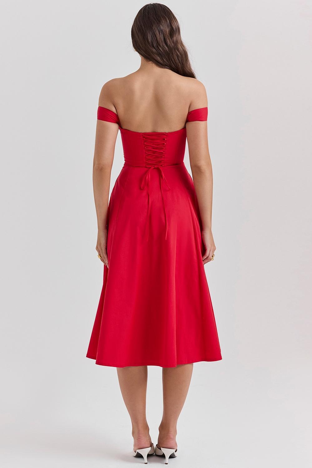 Saira Scarlet Midi Sundress Product Image