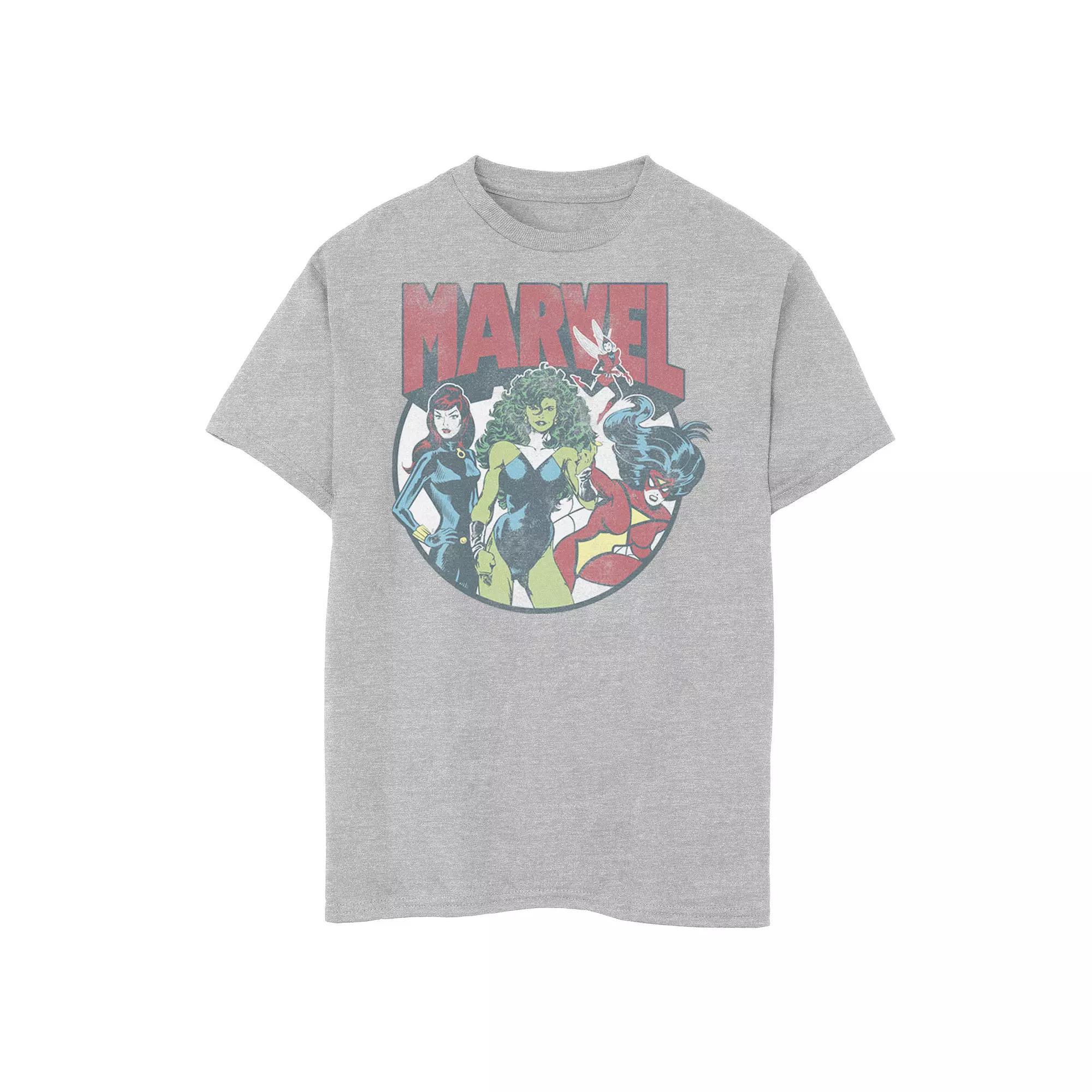Boys 8-20 Marvel Women Group Circle Shot Graphic Tee, Boy's, Size: XS, Athletic Grey Product Image