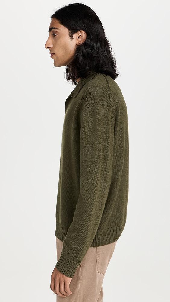 FRAME Silk Blend Polo Sweater | Shopbop Product Image