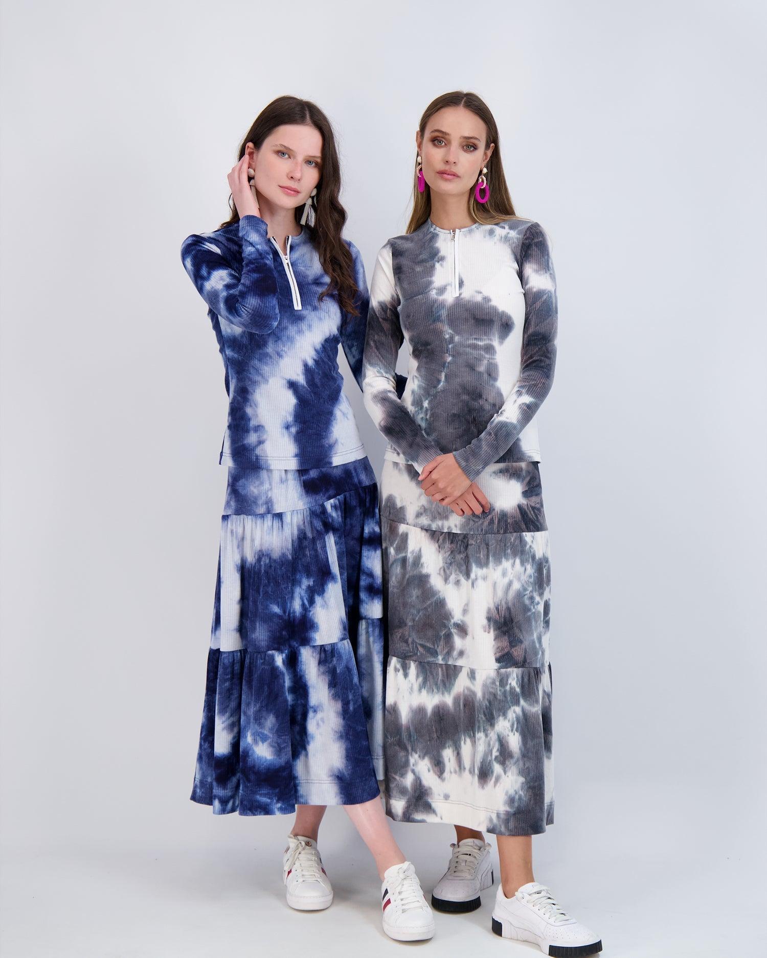 Riff TIe-Dye Tiered Skirt Product Image