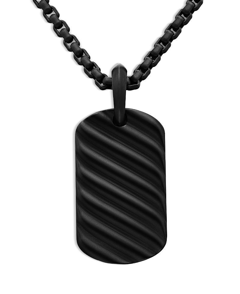 David Yurman Mens Sculpted Cable Tag in Black Titanium, 27mm Product Image