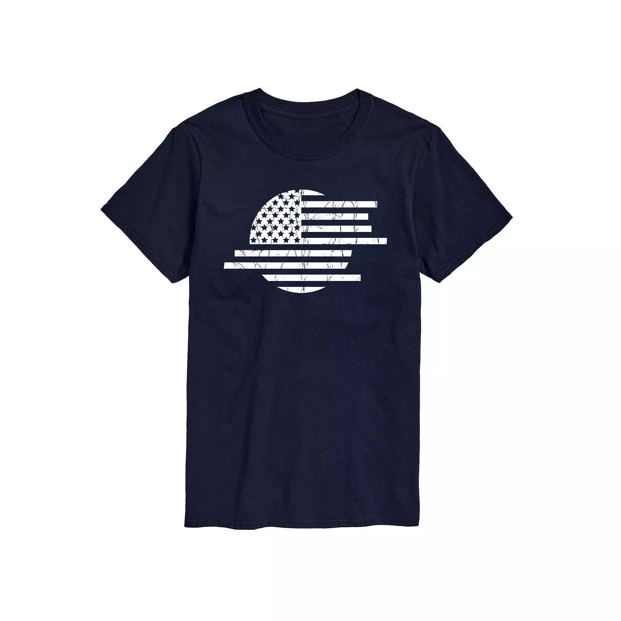 Mens Flag Circle Abstract Tee Blue Product Image