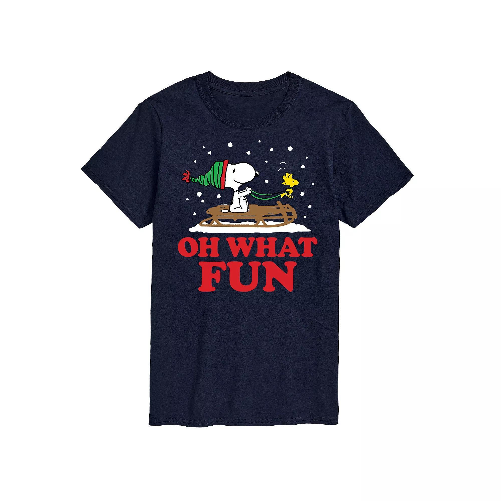 Big & Tall Peanuts Oh What Fun Tee, Men's, Size: 3XB, Blue Product Image