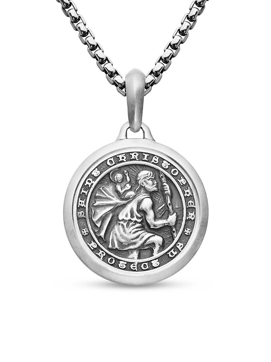 David Yurman Mens St. Christopher Amulet in Sterling Silver, 34.5mm Product Image