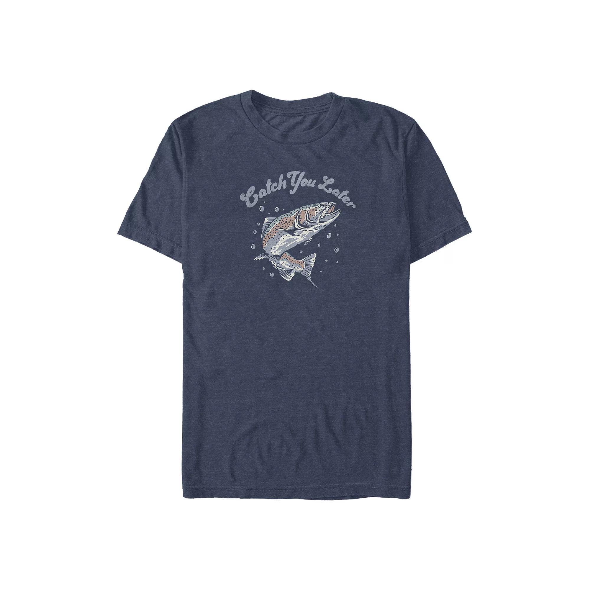 Big & Tall Catch You Later Graphic Tee, Men's, Size: XL Tall, Navy Grey Product Image