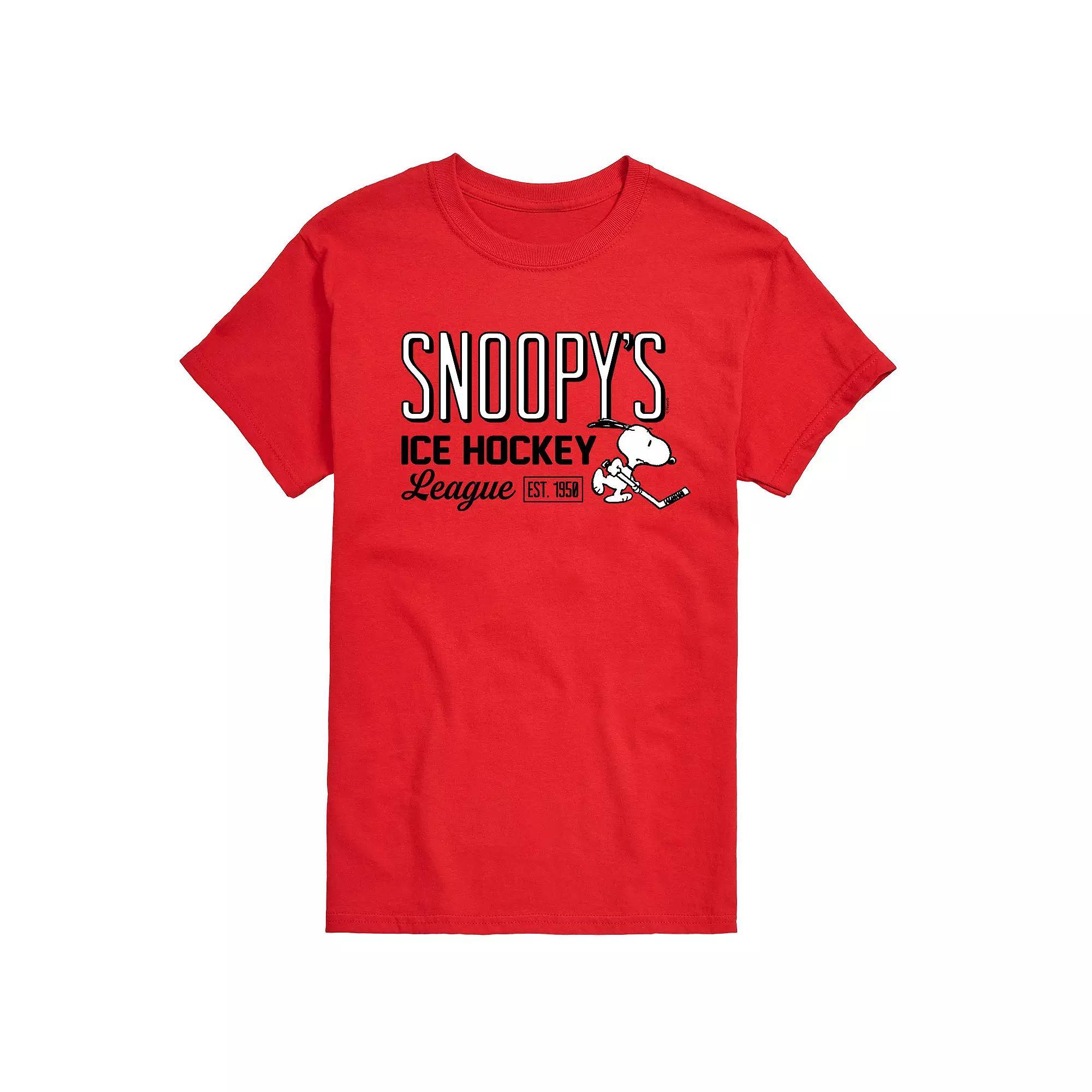 Big & Tall Peanuts Ice Hockey League Tee, Mens Product Image