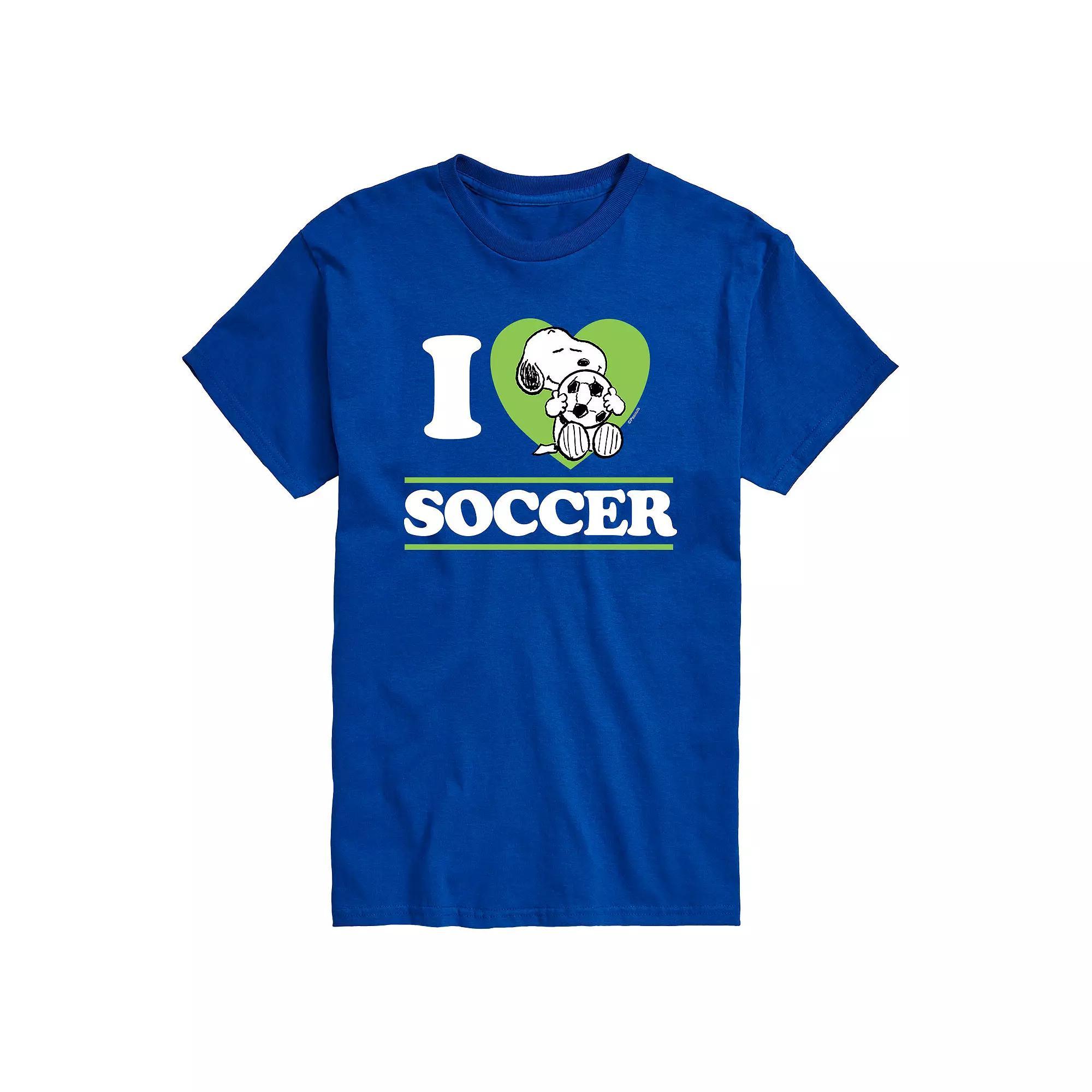 Big & Tall Peanuts I Love Soccer Tee, Mens Product Image