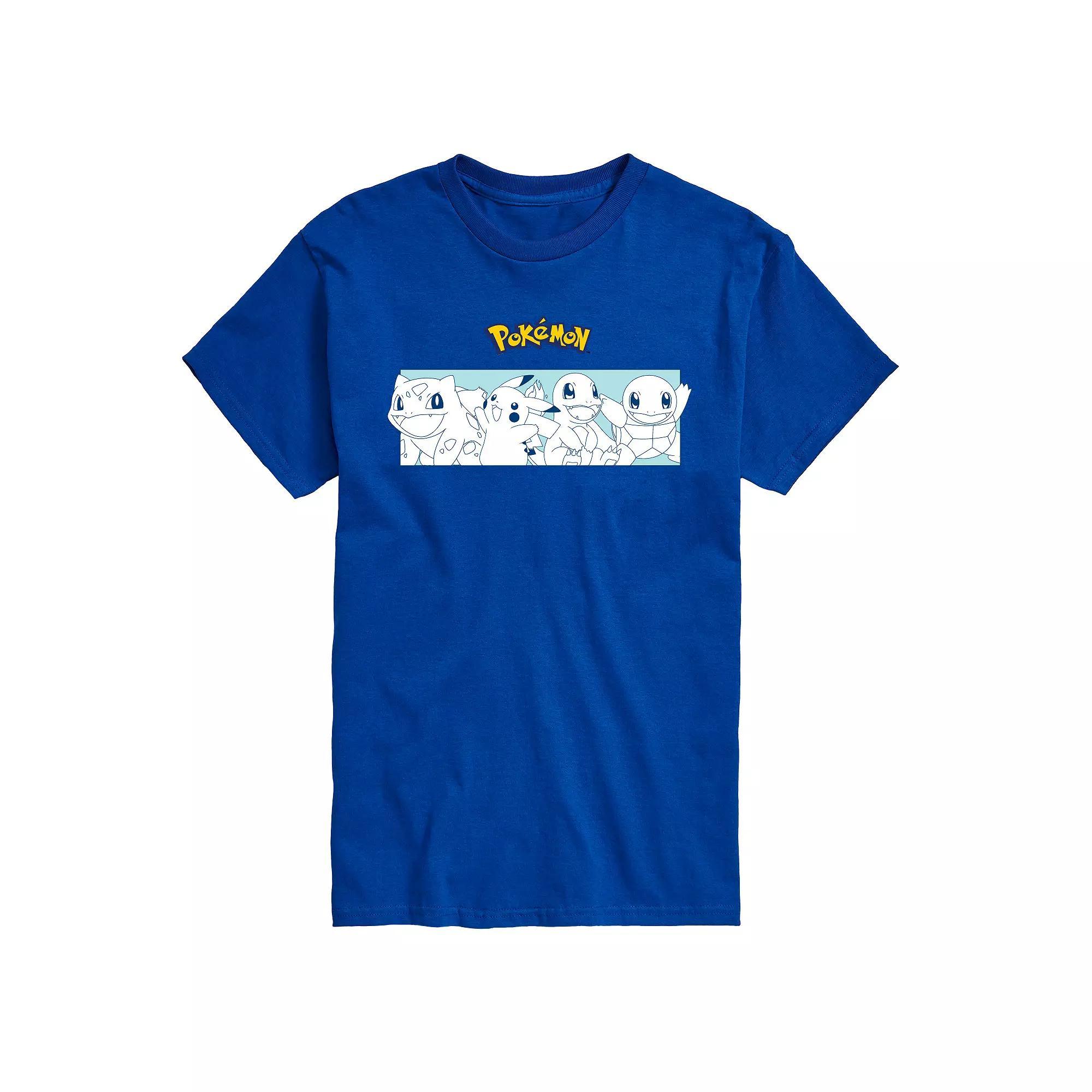 Mens Pokemon Starters Stripe Graphic Tee Product Image