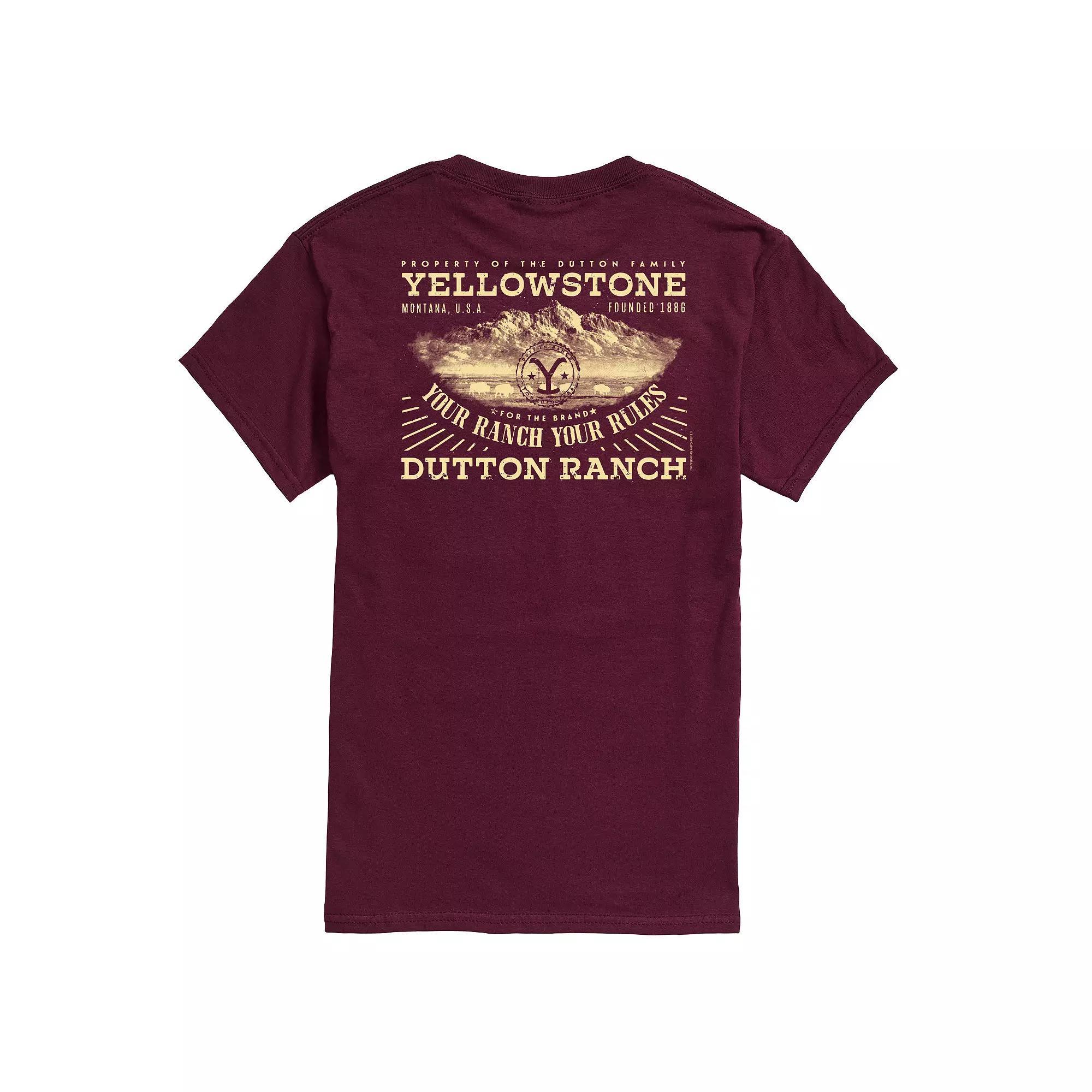 Mens Yellowstone Property Of Dutton Family Graphic Tee Red Product Image