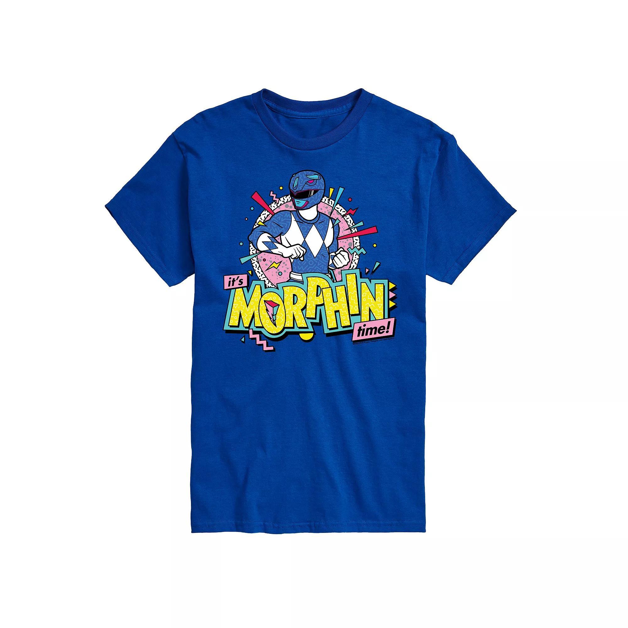 Mens Power Rangers Morphin Time Blue Graphic Tee Product Image