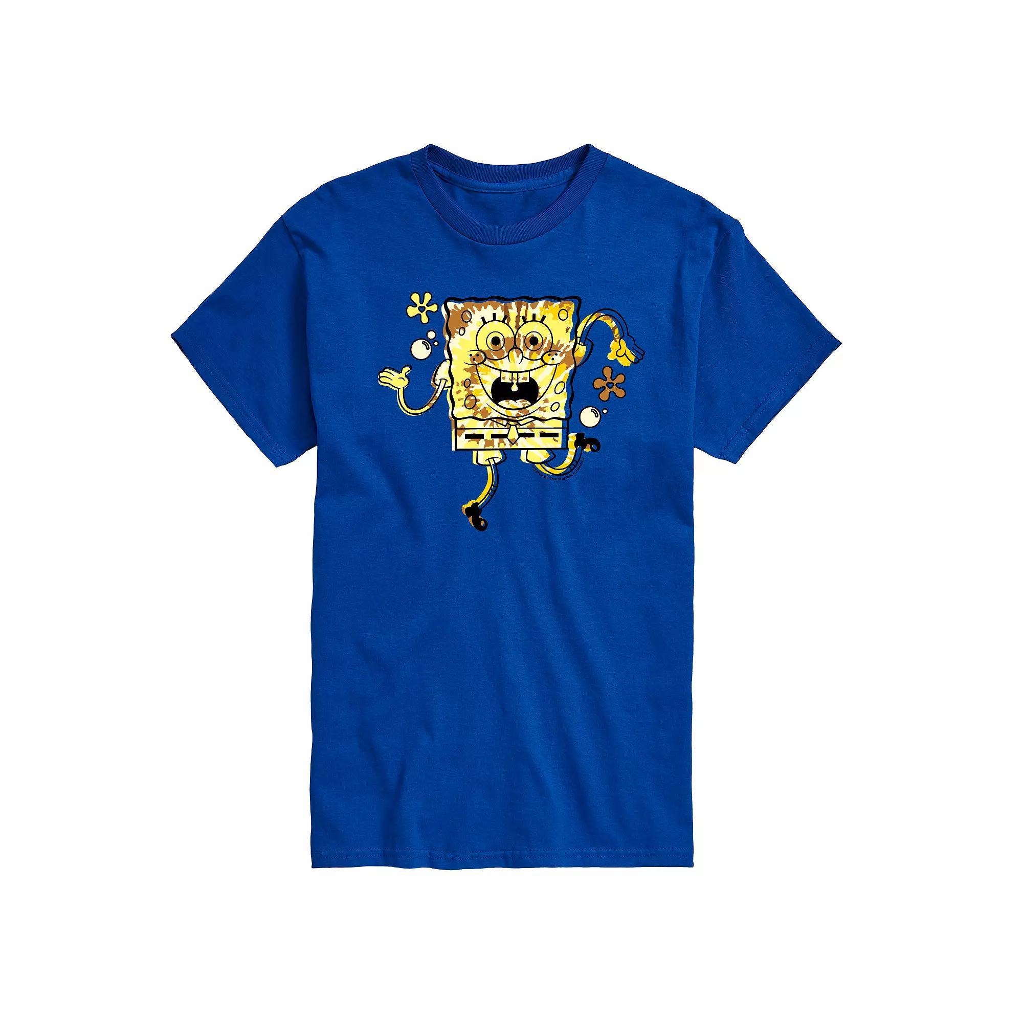 Mens SpongeBob SquarePants Tie Dye SpongeBob Graphic Tee Product Image