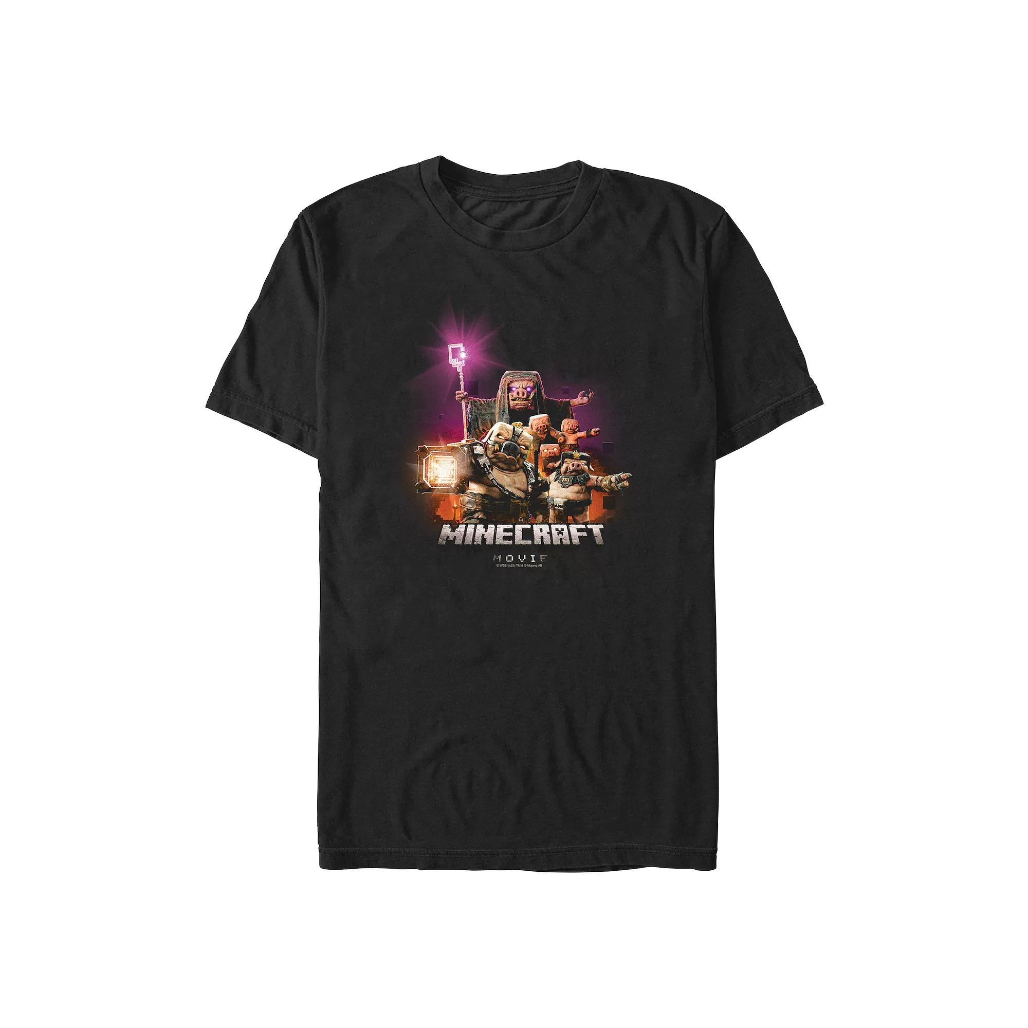Men's Minecraft Movie Piglings Attack Graphic Tee, Size: Large, Black Product Image