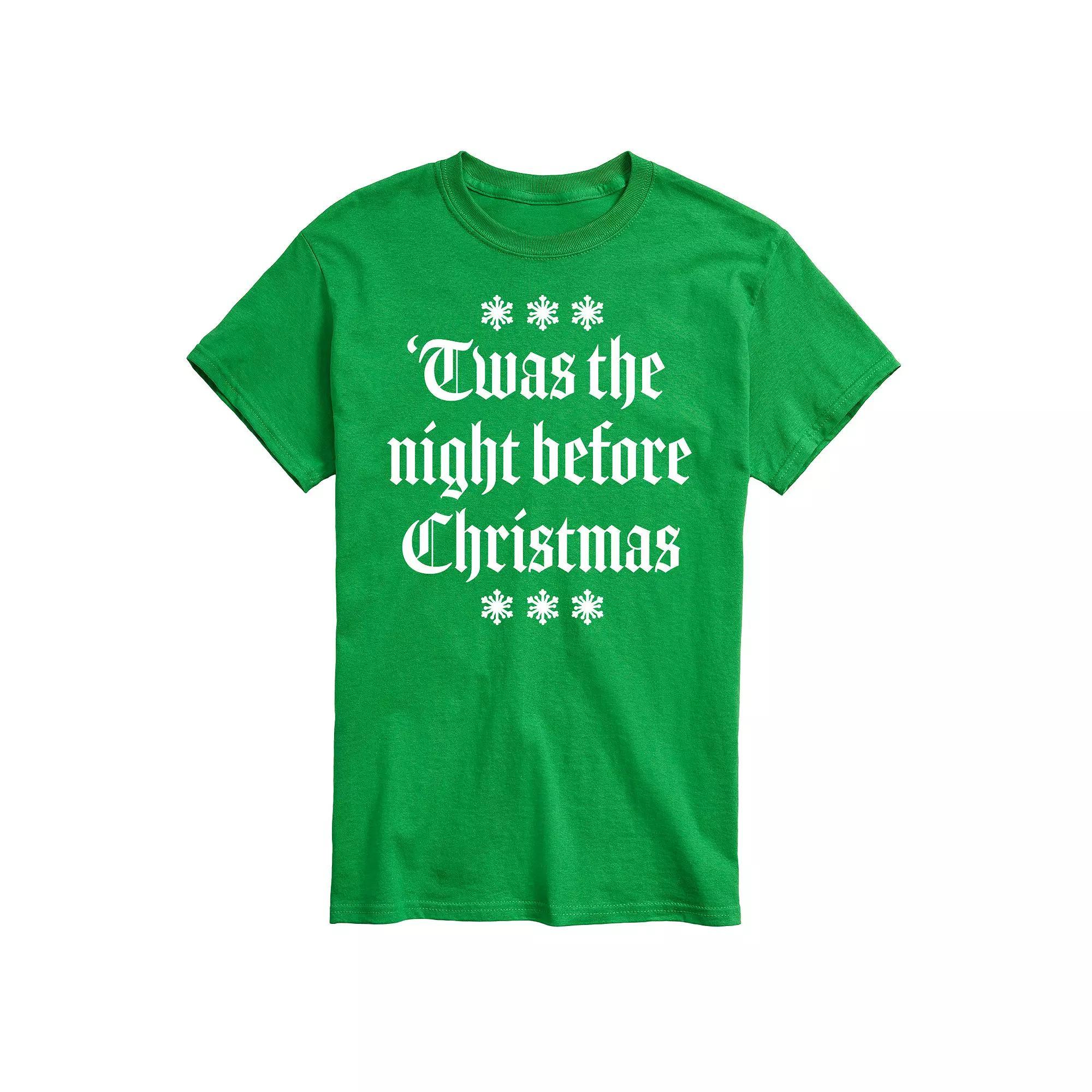 Men's Twas The Night Before Christmas Graphic Tee, Size: Medium, Red Product Image