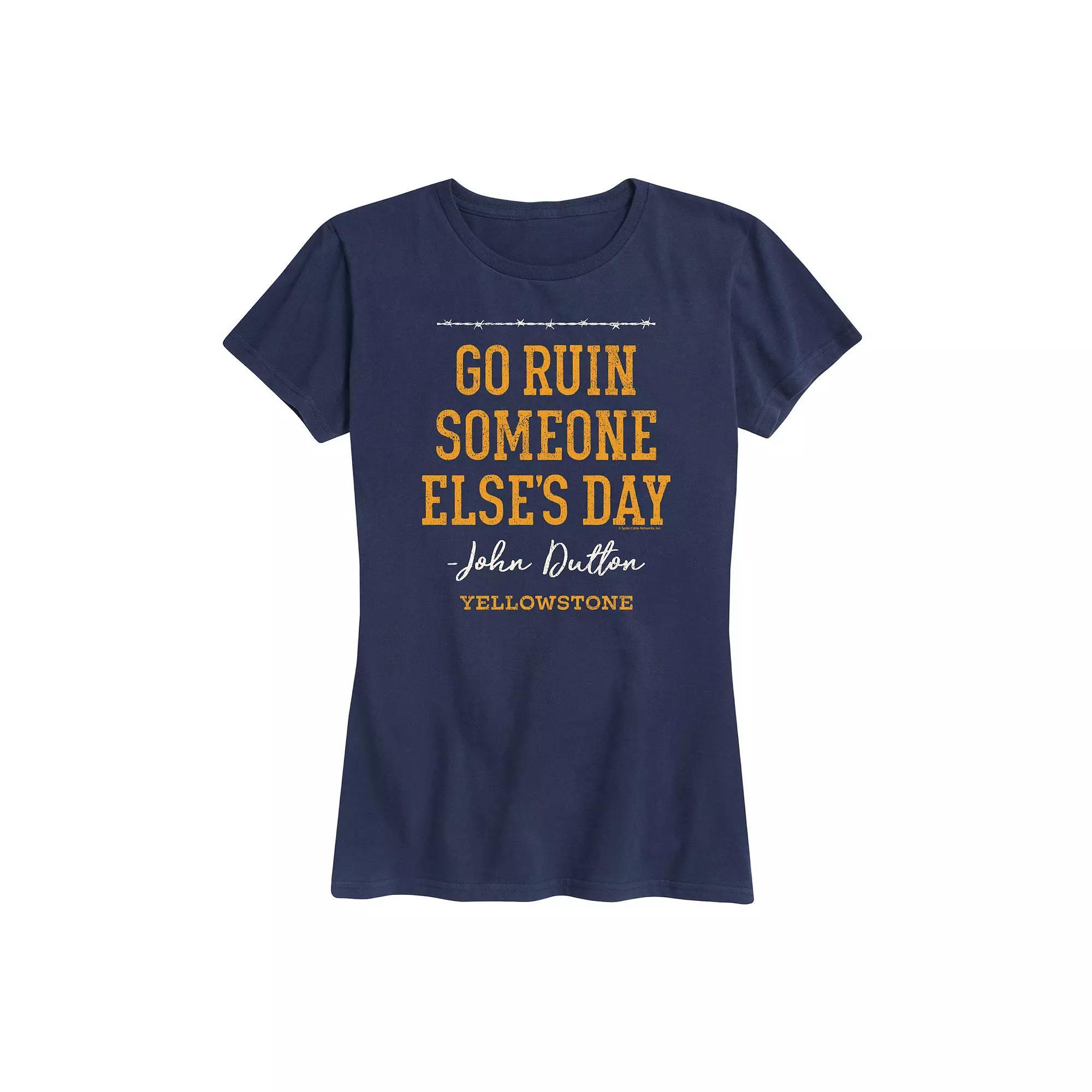 Womens Yellowstone Someone Elses Day Graphic Tee Blue Product Image