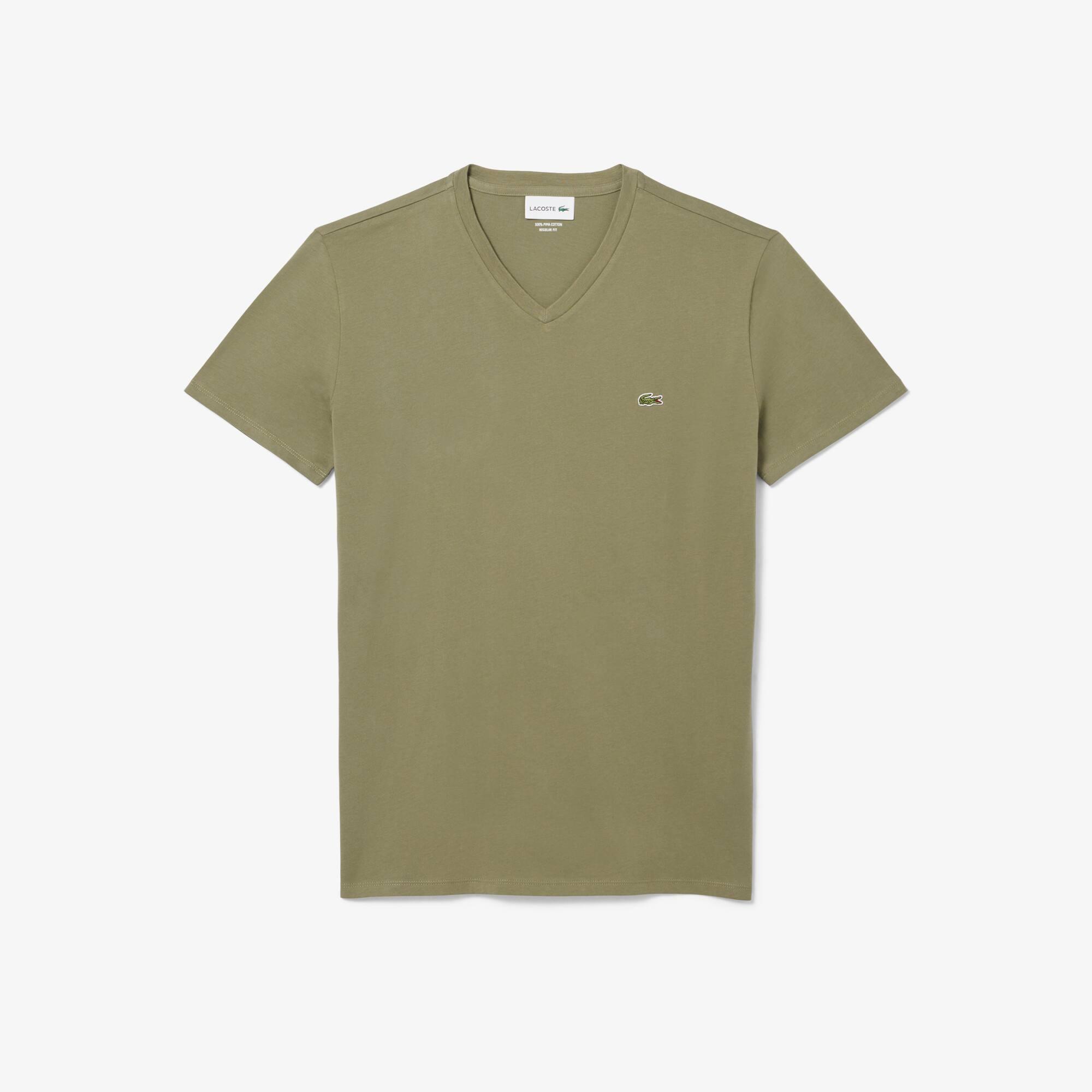 Lightweight Cotton Pima V Neck T-shirt Product Image