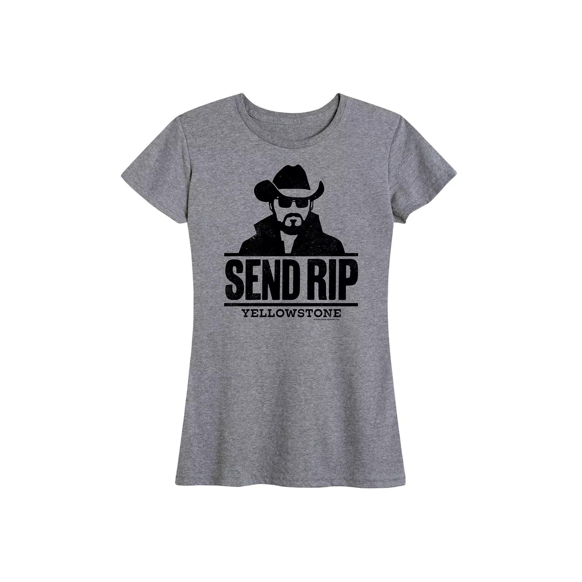 Womens Yellowstone Send Rip Graphic Tee, Girls Grey Gray Product Image