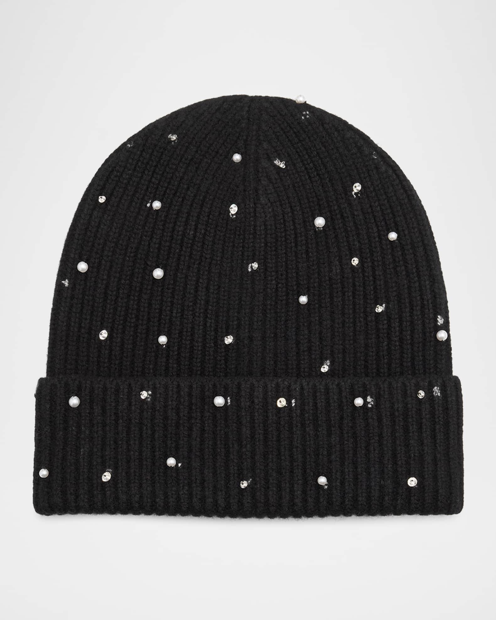 Cashmere Embellished Ribbed Beanie Product Image