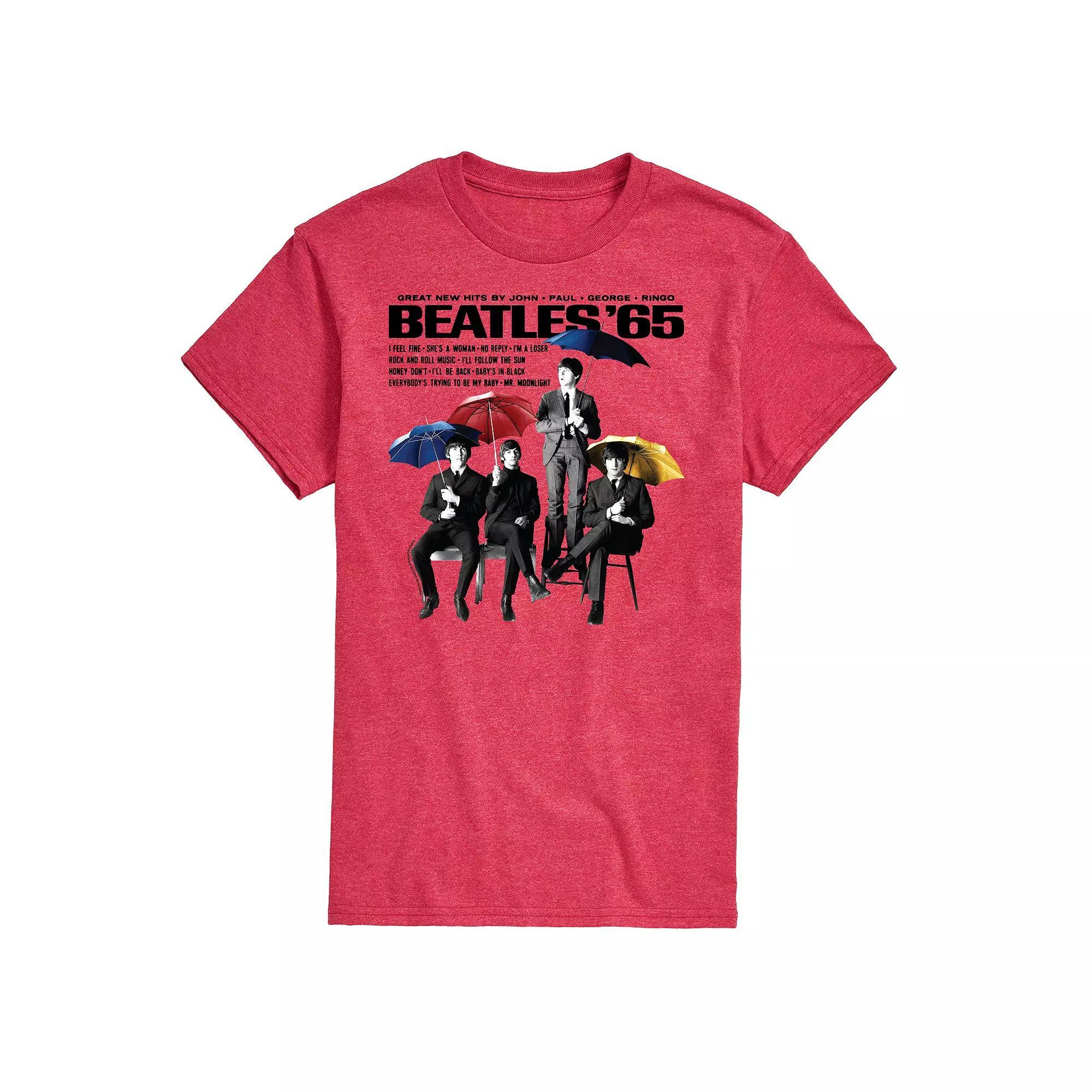 Men's The Beatles 65 Umbrellas Graphic Tee, Size: Small, Red Product Image