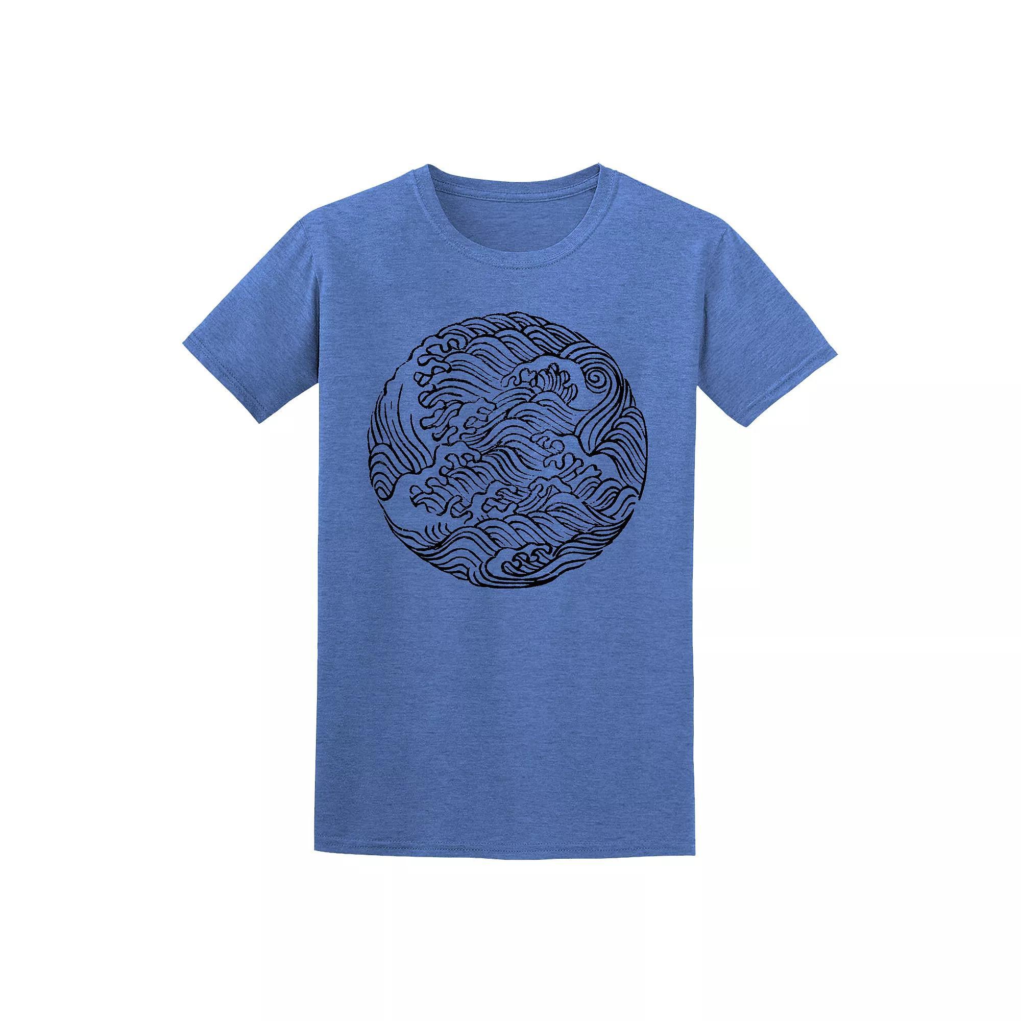 Men's COLAB89 by Threadless Bulo Ha Bun Shu Waves Tee, Size: Large, Grey Royal Product Image