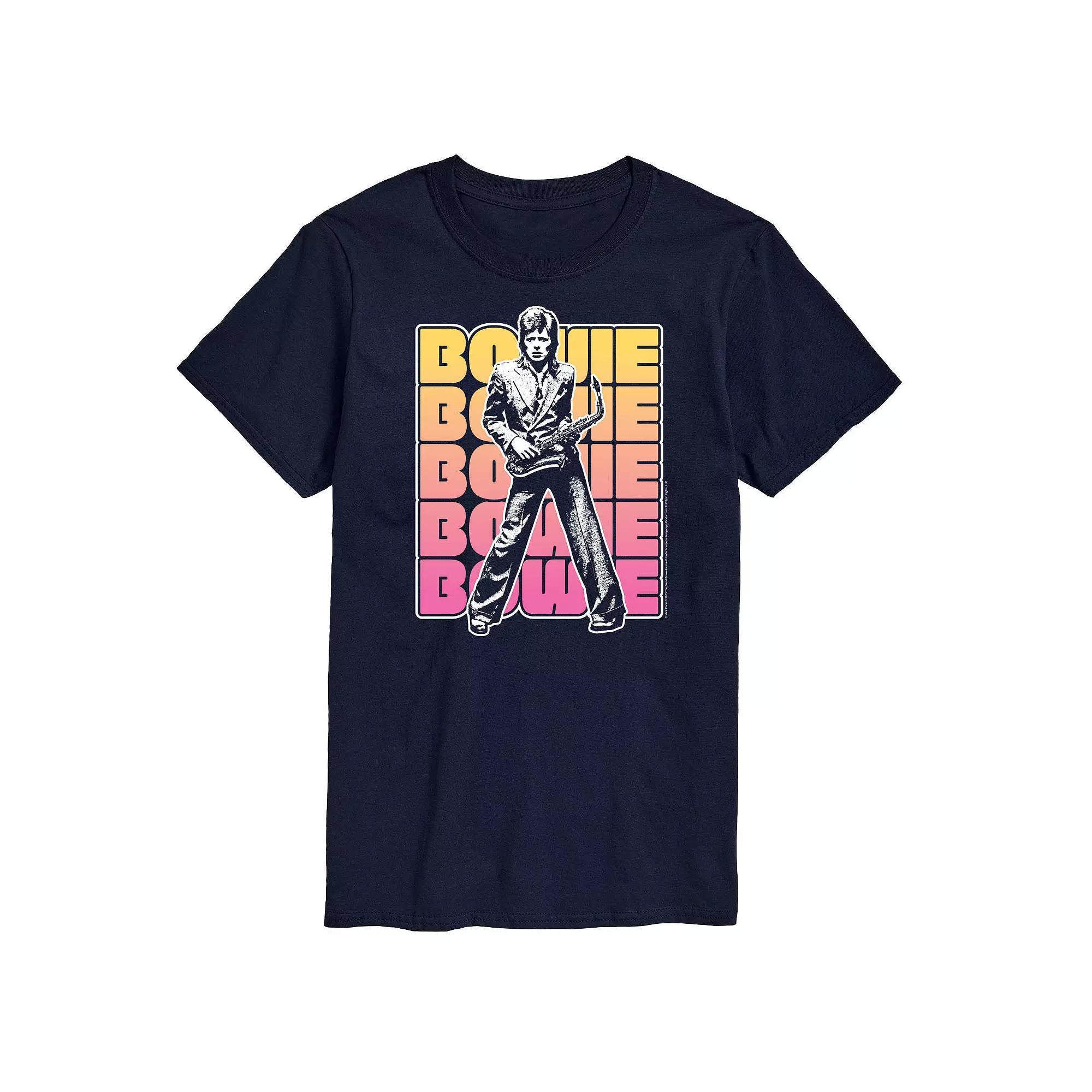 Big & Tall David Bowie Stacked Graphic Tee, Mens Blue Product Image