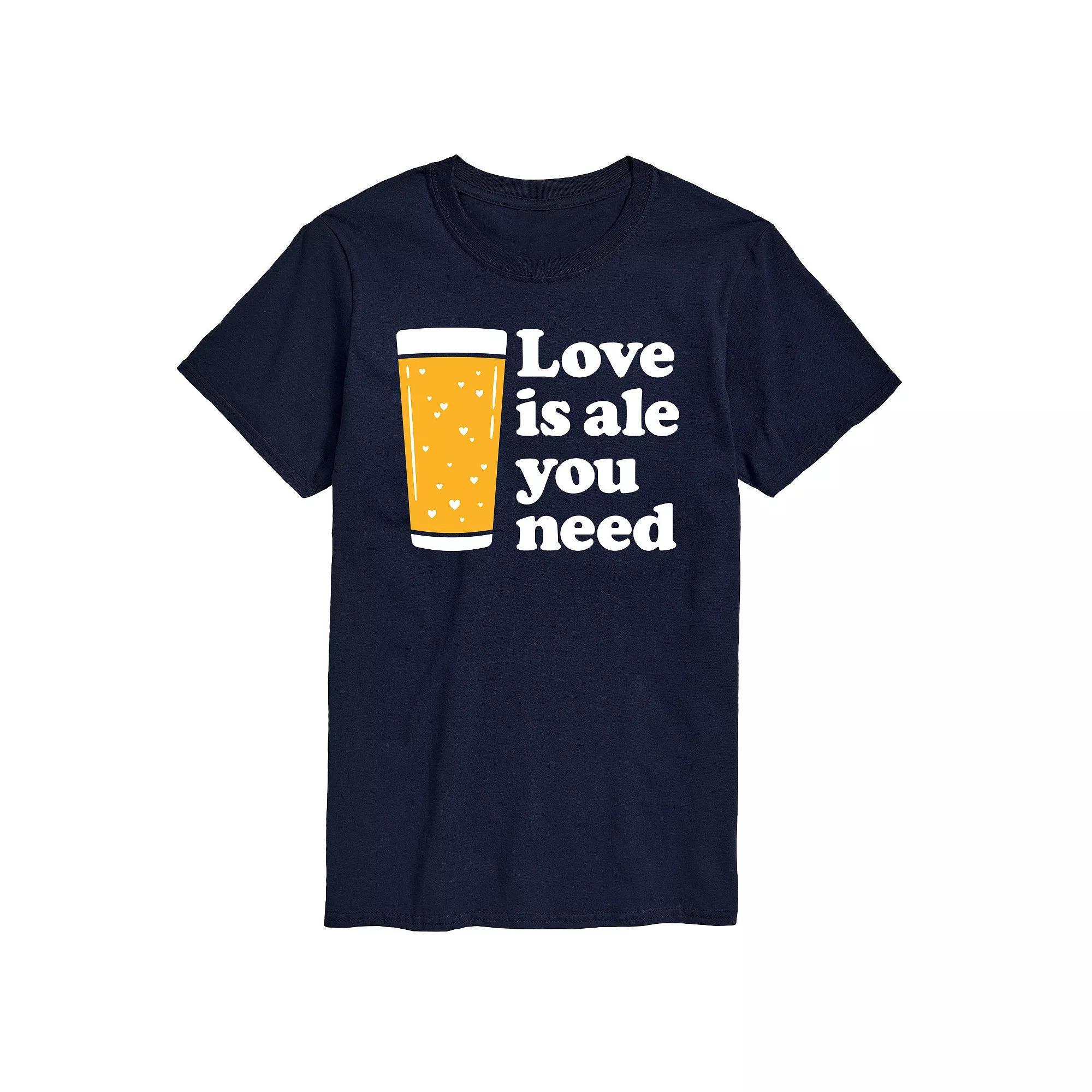 Men's Love Is Ale You Need Graphic Tee, Size: XXL, Blue Product Image