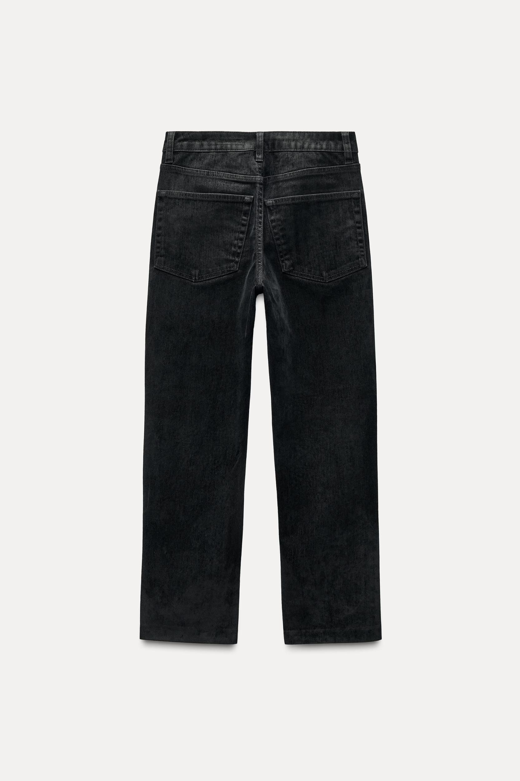 ZW COLLECTION HIGH WAIST CROPPED BOOTCUT FLOCKED JEANS Product Image