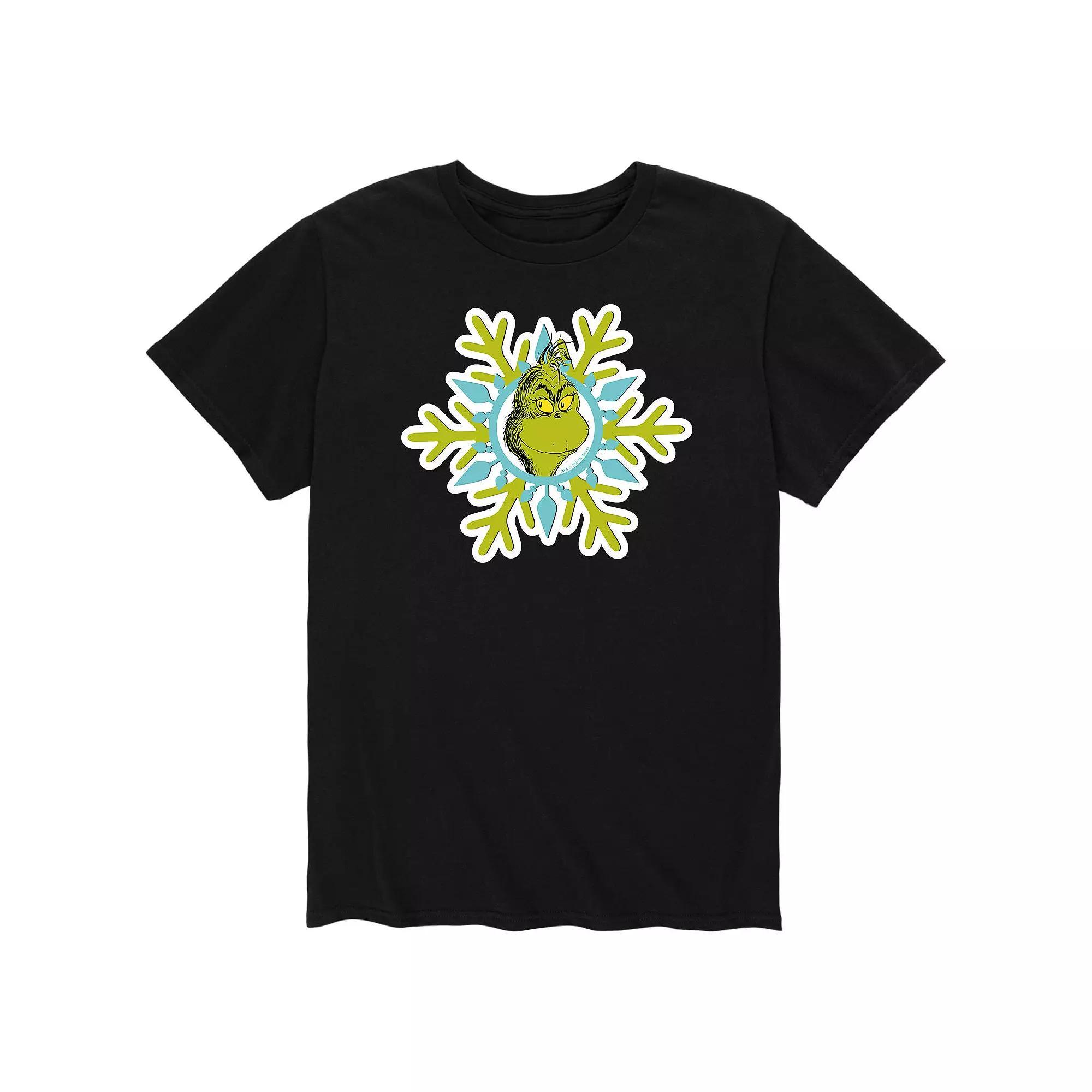 Mens Dr. Seuss The Grinch Face Snowflake Tee Product Image