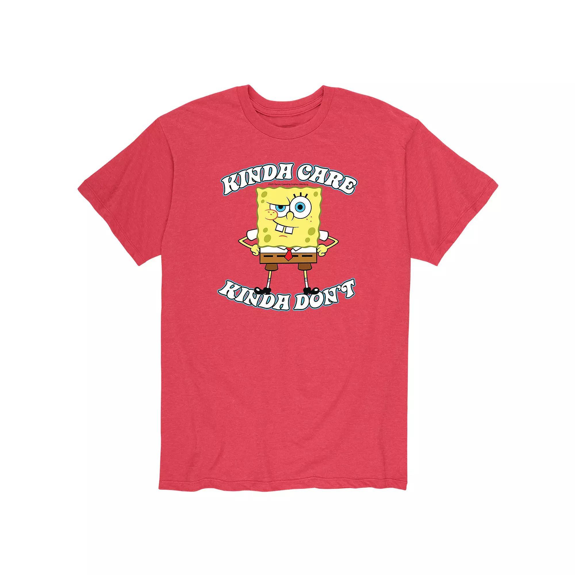 Men's SpongeBob Kinda Care Tee, Size: XXL, Red Product Image