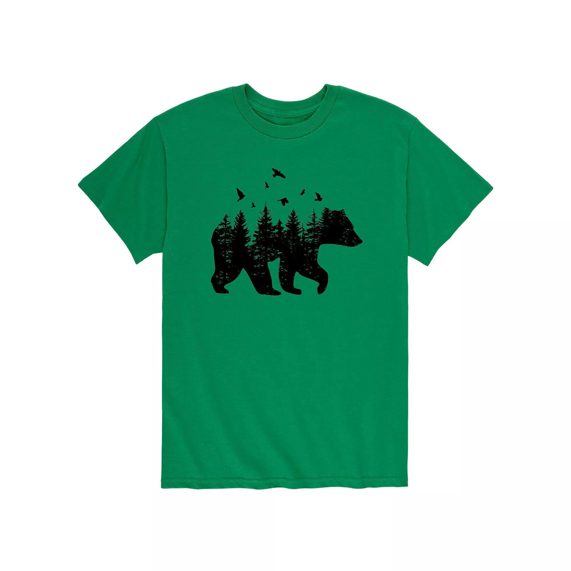 Men's Forest Bear Silhouette Tee, Size: Medium, Green Product Image