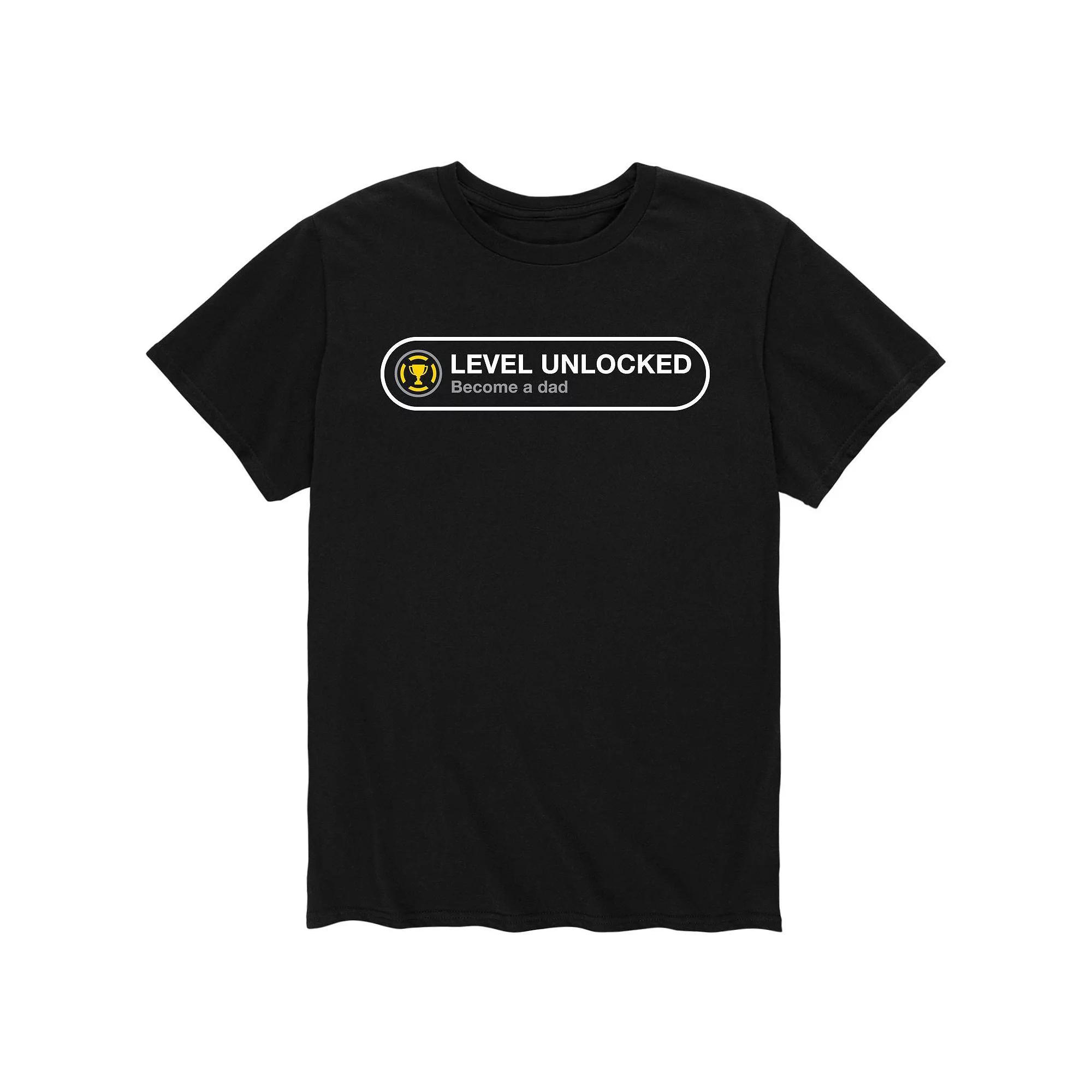 Men's Level Unlocked Become A Dad Tee, Size: Small, Black Product Image