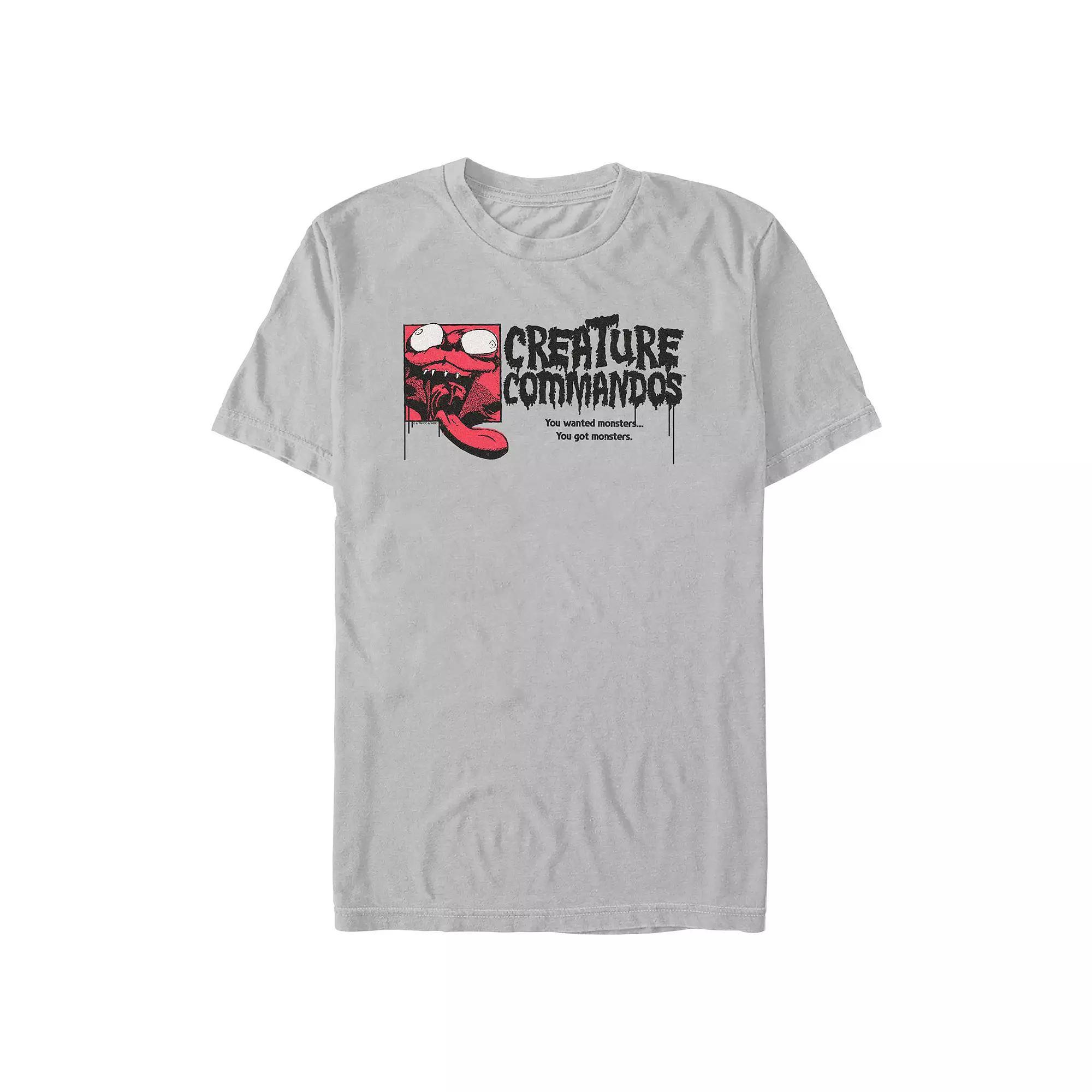 Men's Creature Commandos Weasel Crazy Portrait Graphic Tee, Size: Large, Silver Product Image