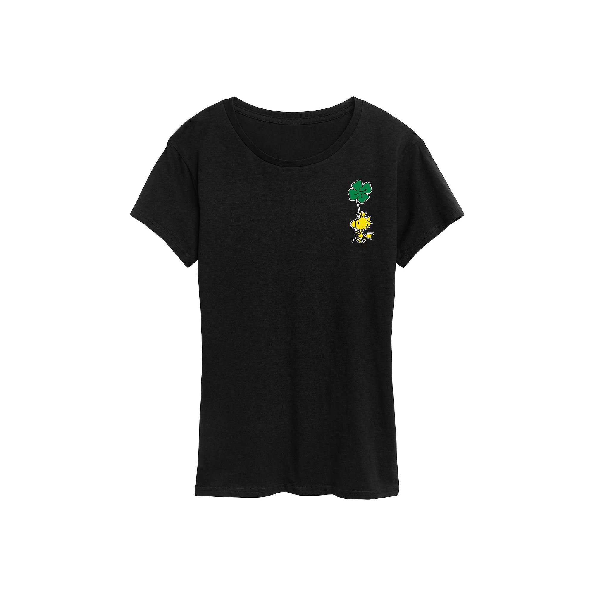 Womens Peanuts Woodstock Clover Graphic Tee Heather Grey Product Image