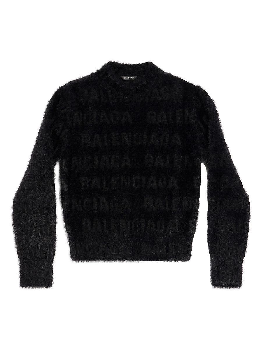 Womens Horizontal Allover Furry Fitted Sweater Product Image