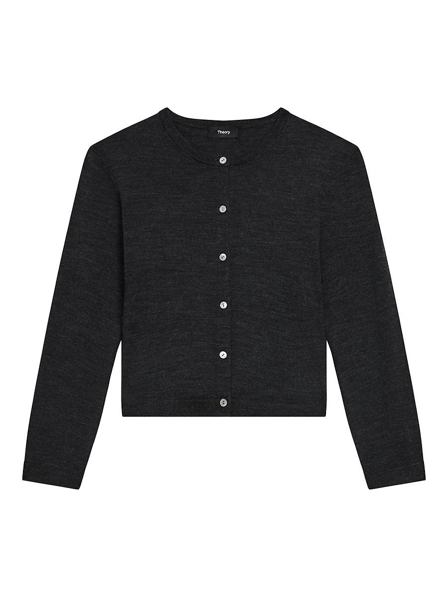 Womens Merino Wool Crop Cardigan Product Image