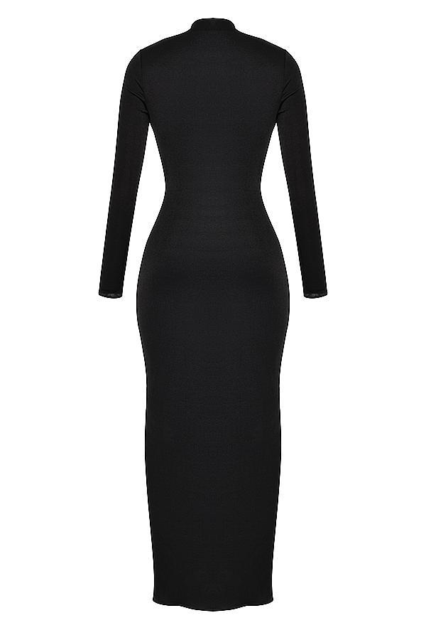 Saskia  black draped maxi dress Product Image