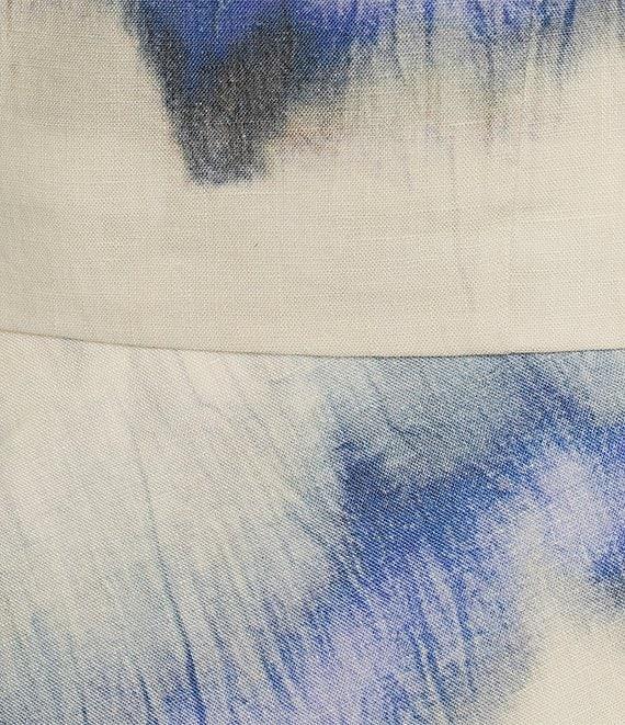 Muse by Marchesa Ren Dye Print Two Piece Linen One Shoulder Top & Skirt Set Product Image